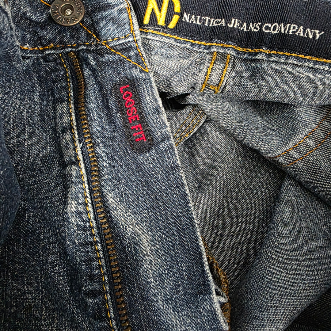 Nautica Carpenter Jeans W40 L33 (34L) Relaxed Fit Blue Denim Workwear Men’s