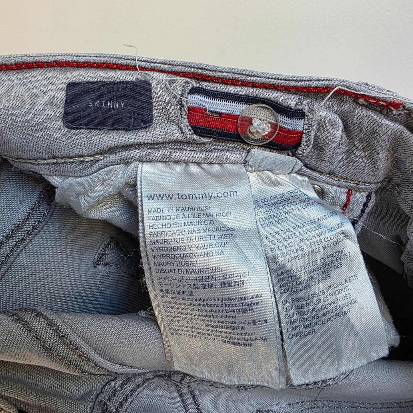 Tommy Hilfiger Simon Skinny Jeans Grey W28 L28 Youth Stretch Denim