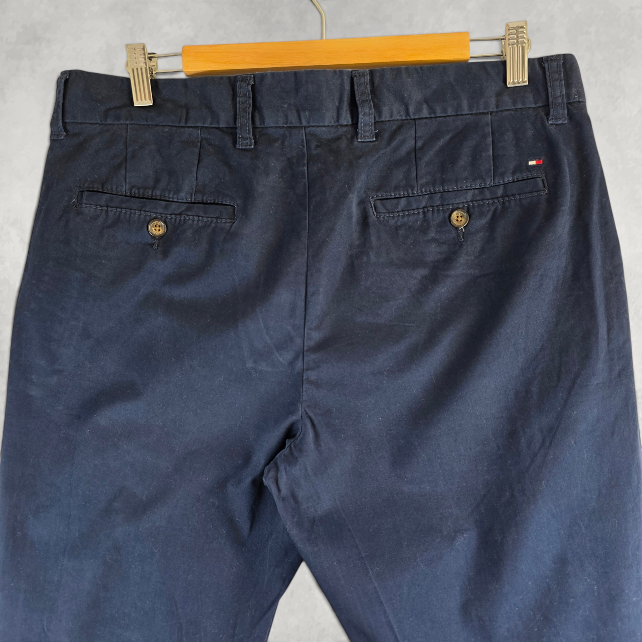 Tommy Hilfiger Chino Trousers W34 L28 Blue Tailored Fit Smart Casual Preppy