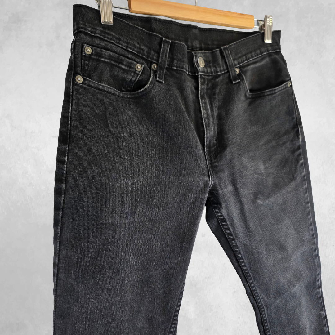 Levi’s 511 Slim Jeans Men’s W30 L29 Black Washed Denim Stretch Modern Fit