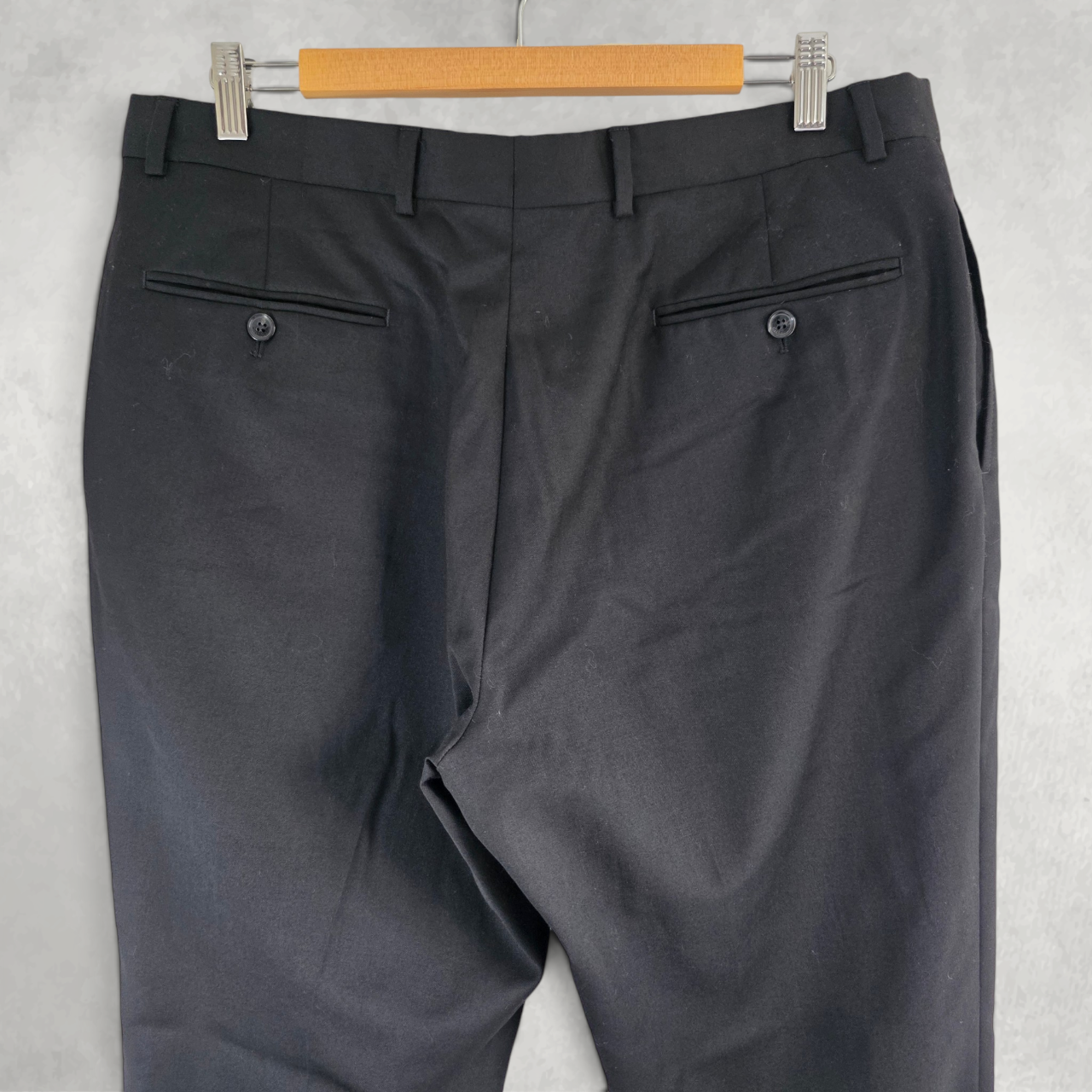 Tommy Hilfiger Men’s Wool Dress Trousers W36 L32 Black Smart Tailored Formal