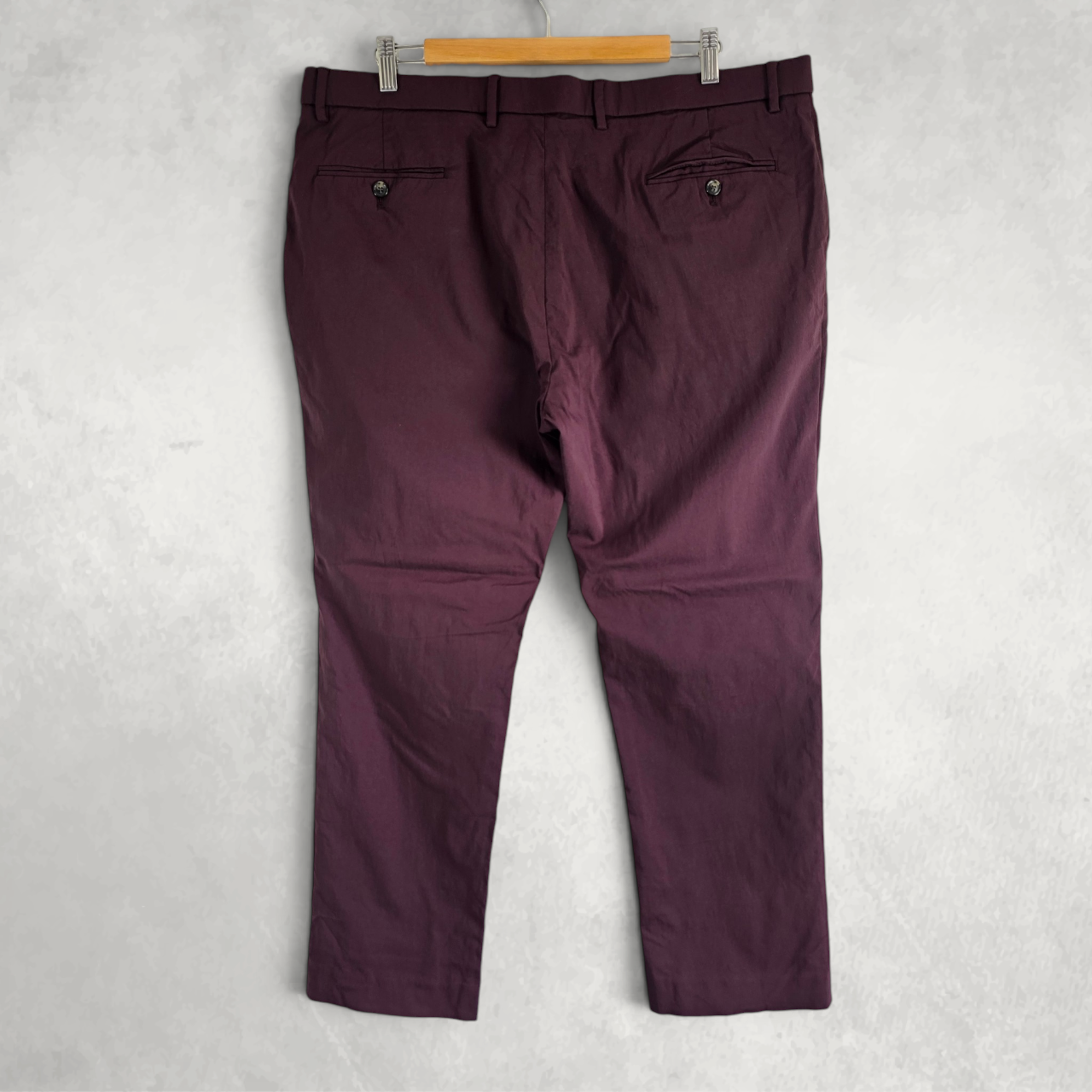 Tommy Hilfiger Smart Trousers W40 L30 Burgundy Stretch Dress Pants Casual