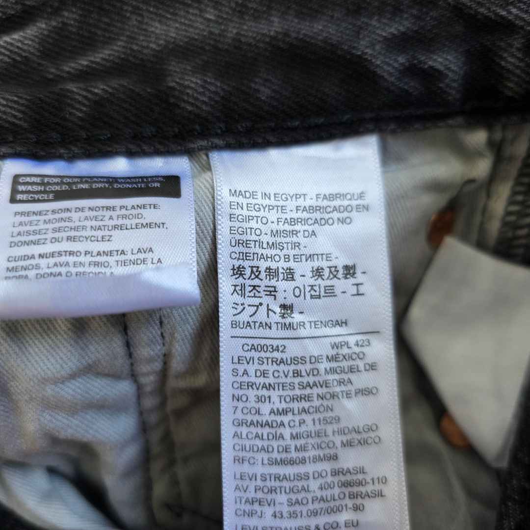 Levi’s 501 ‘93 Jeans Mens W29 L32 (Tagged W30) Black Straight Leg Button Fly