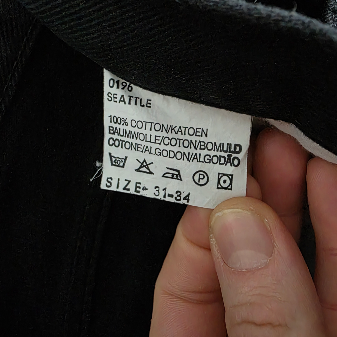 Lee Seattle Straight Jeans W30 L34 (W31 L34 Tag) Black 100% Cotton Men’s