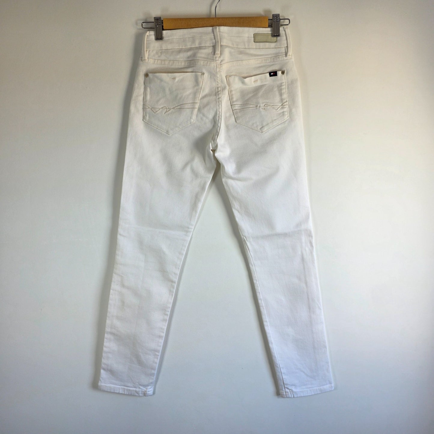 Tommy Hilfiger Women’s Slim Jeans W25 L27 White Stretch Denim Milan Fit