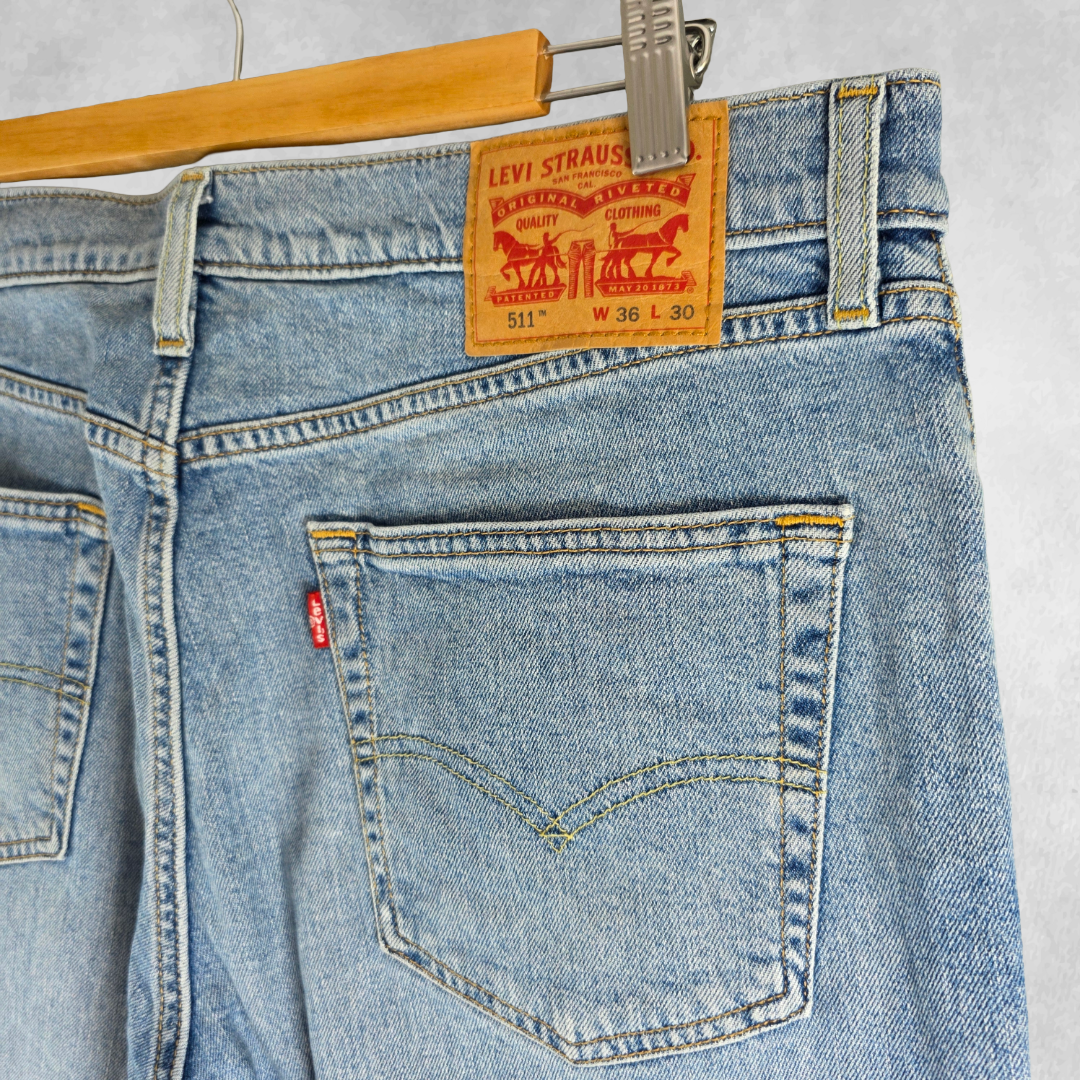 Levi’s 511 Slim Jeans W36 L30 Blue Stretch Denim Casual Streetwear Men’s