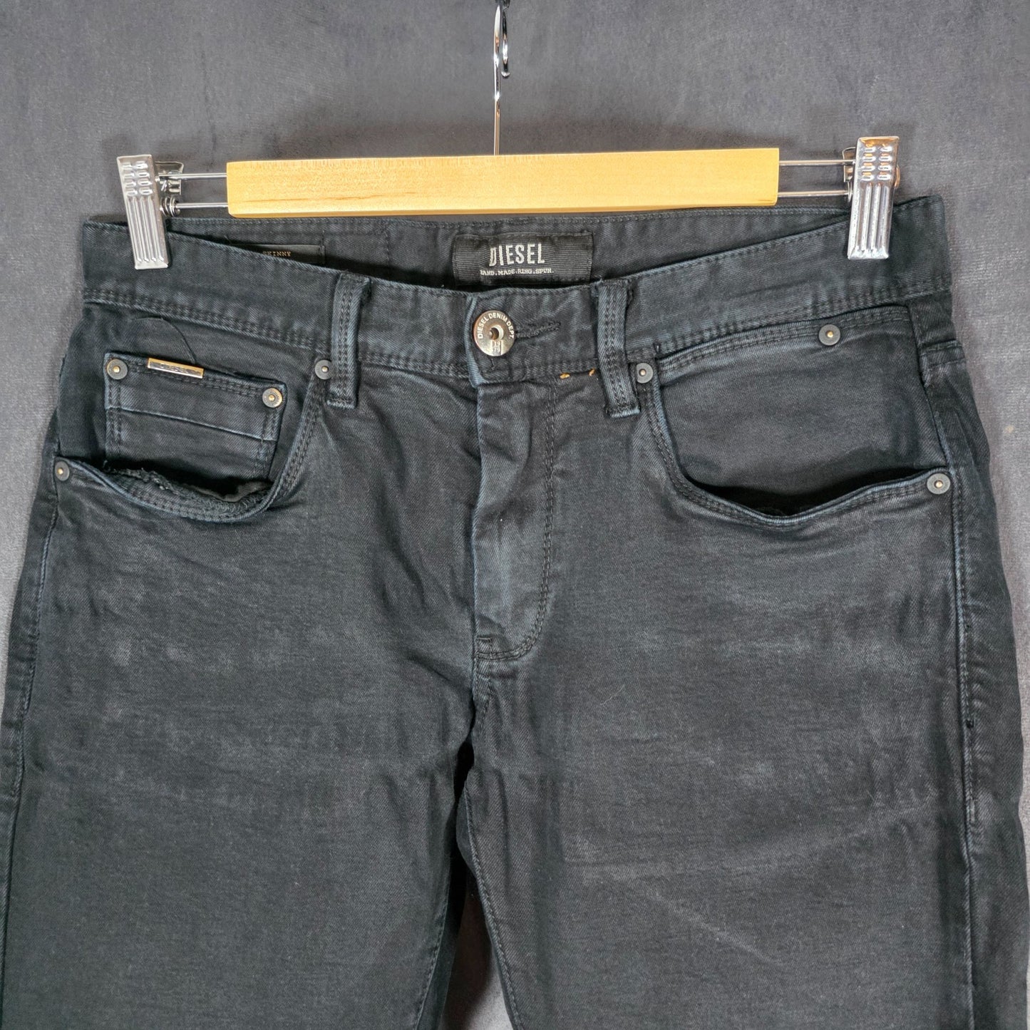 Diesel Men’s Skinny Fit Black Jeans W29 L28.5 Stretch