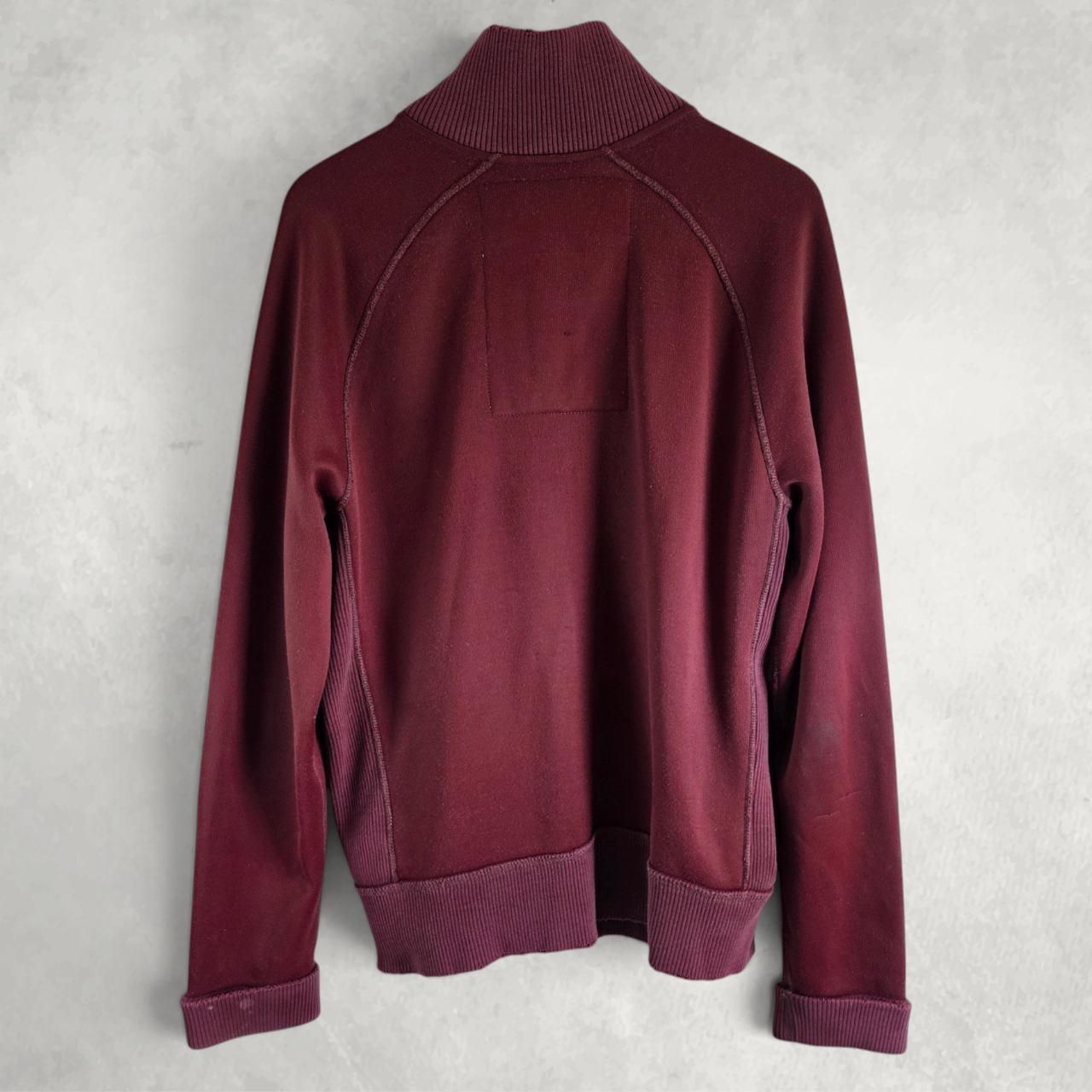 Abercrombie & Fitch Full Zip Sweatshirt Burgundy L Muscle Fit Y2K Vintage Style