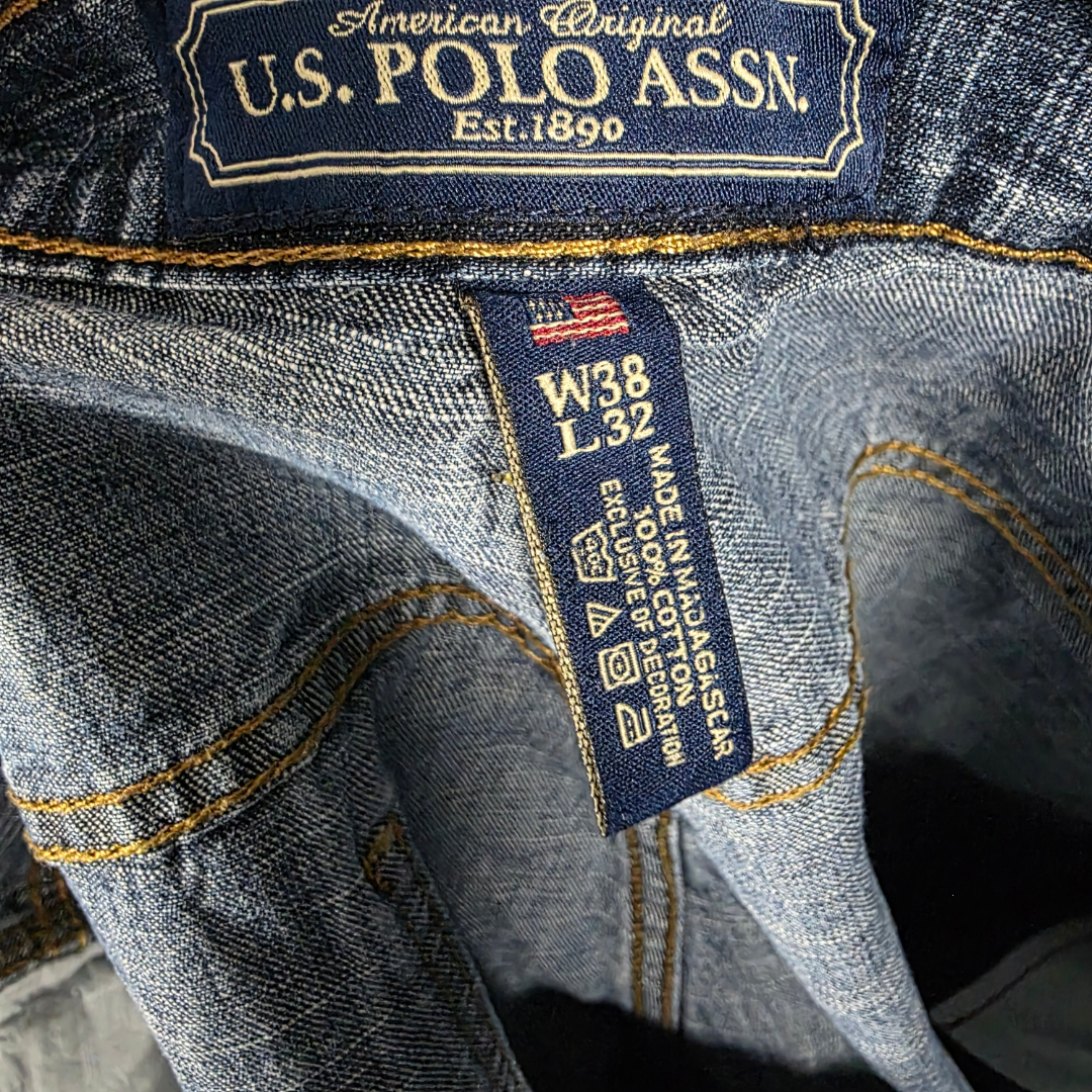 U.S. Polo Assn Carpenter Jeans W38 L32 Relaxed Fit Blue Denim Workwear Men’s