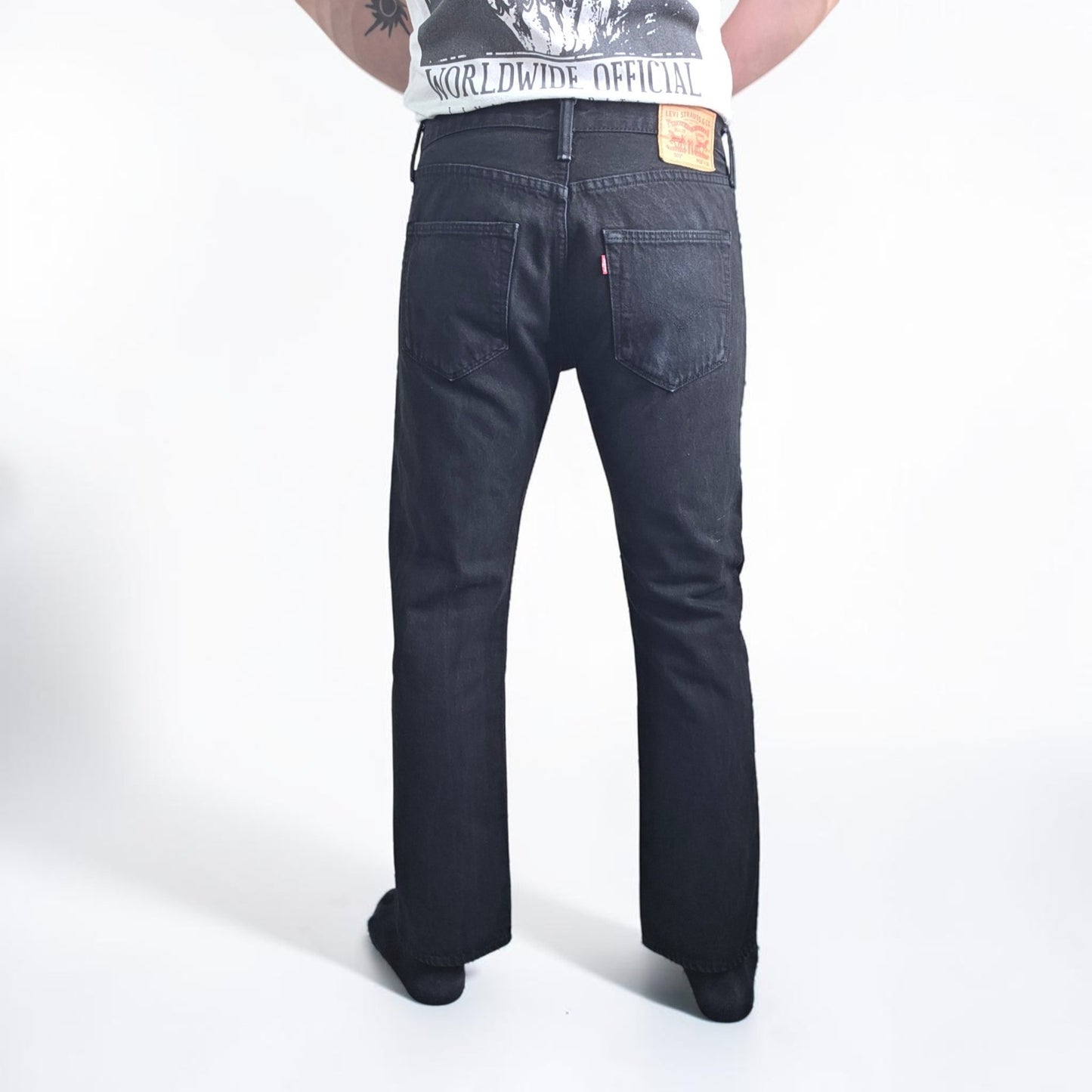 Levi's 501 Jeans W32 L30 Black Straight Leg Button Fly Denim Mens Classic