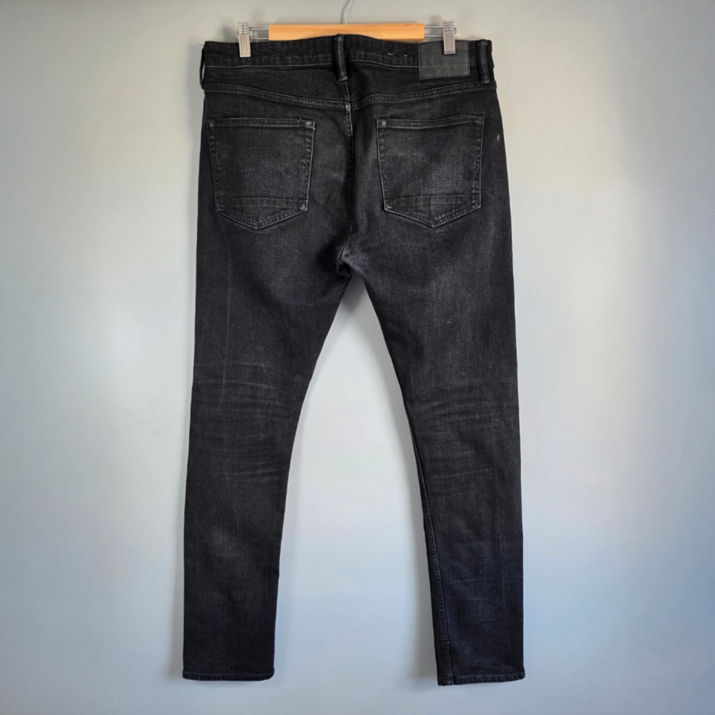 AllSaints Men’s Skinny Jeans W35 L32 Black Cigarette Fit Stretch Denim