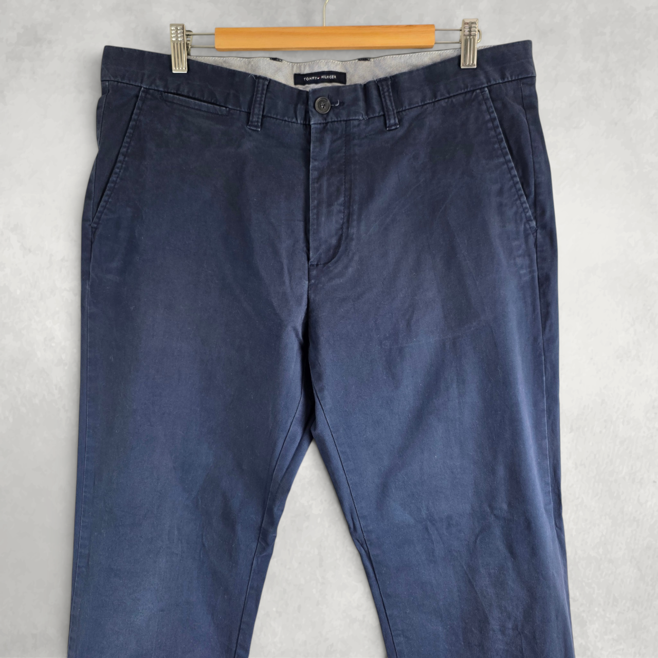 Tommy Hilfiger Chino Trousers W37 L32 Blue Stretch Preppy Smart Casual
