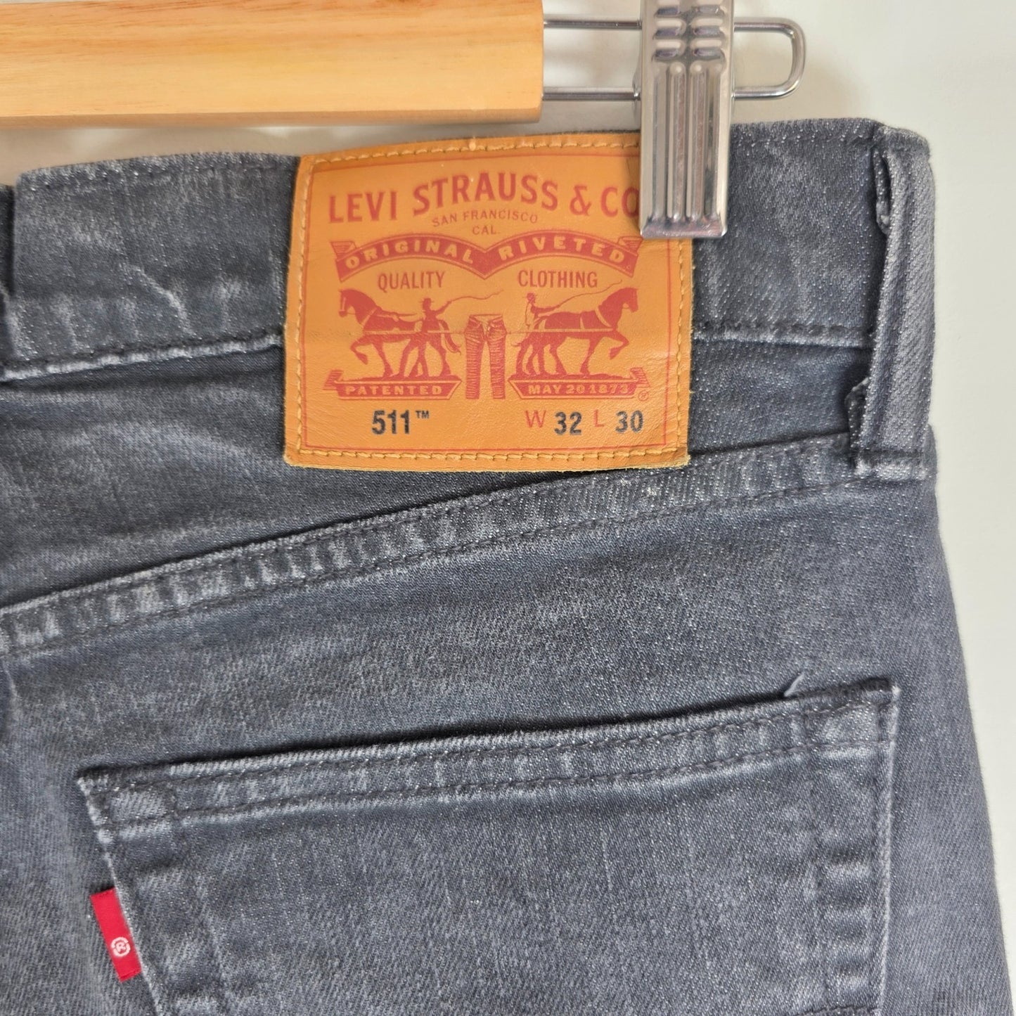 Levi’s 511 Slim Fit Jeans Grey W32 L30 Men’s Stretch Denim Casual