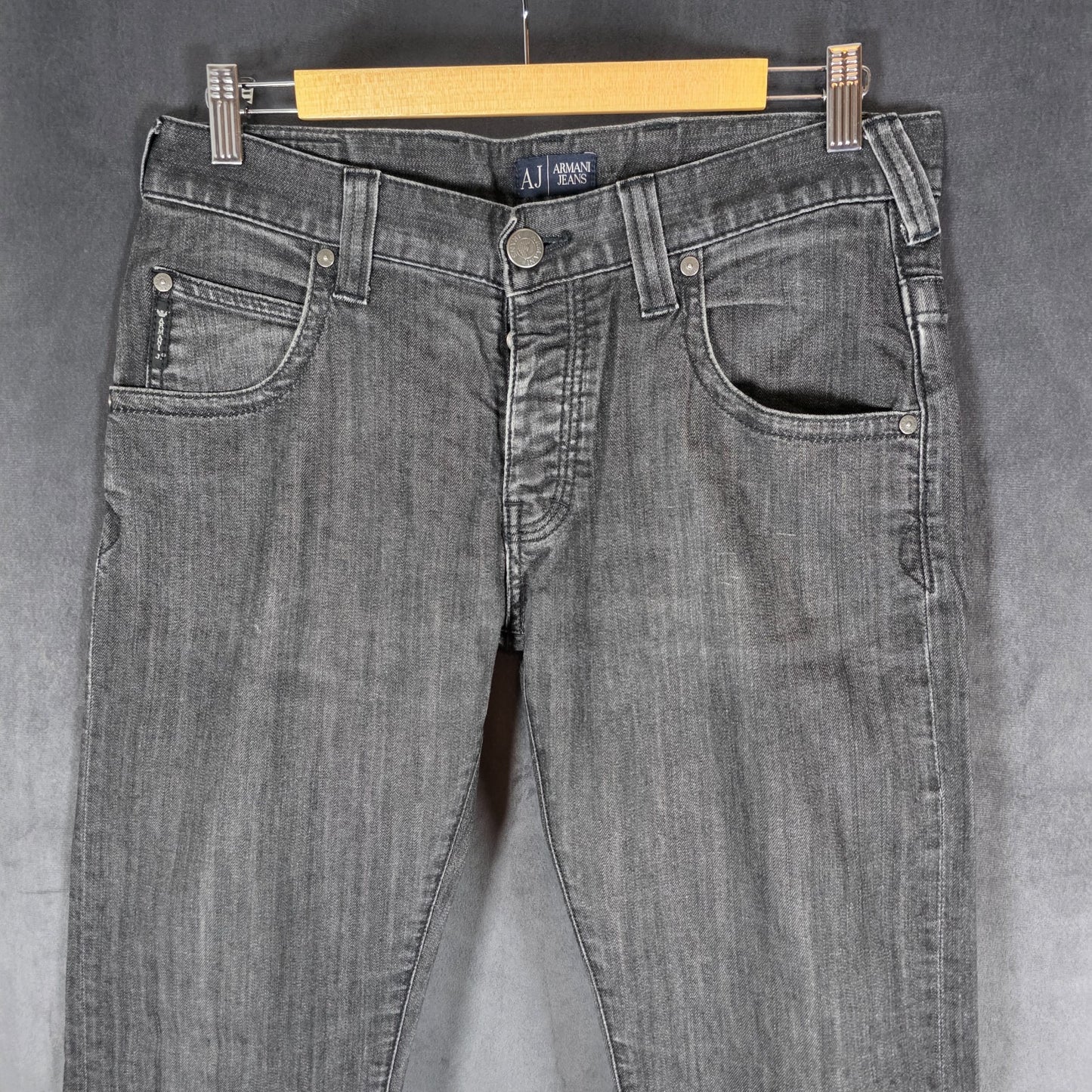 Armani Jeans Men’s Slim Fit Black Jeans W30 L30 Stretch Button Fly