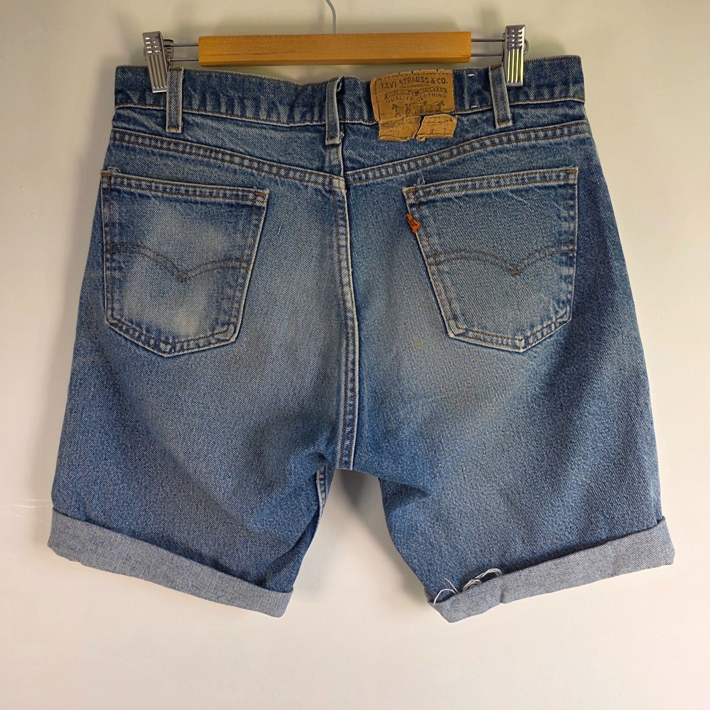 Vintage Levi’s 505 Denim Shorts Mens W33 (TagW34) Blue Made in USA Cut Off Jeans