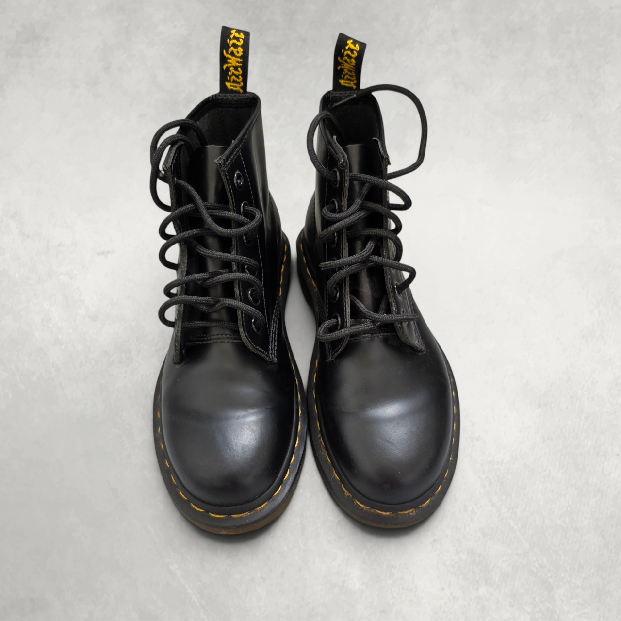 Dr Martens 101 YS Black Leather Boots UK 4 EU 37 Grunge Punk Alternative