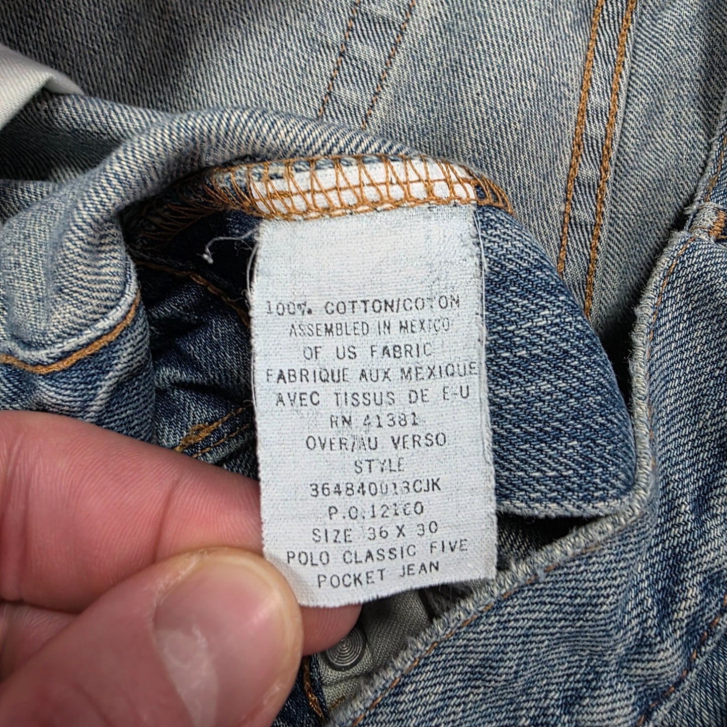 Vintage Y2K Polo Ralph Lauren Classic Straight Jeans W36 L30 Blue