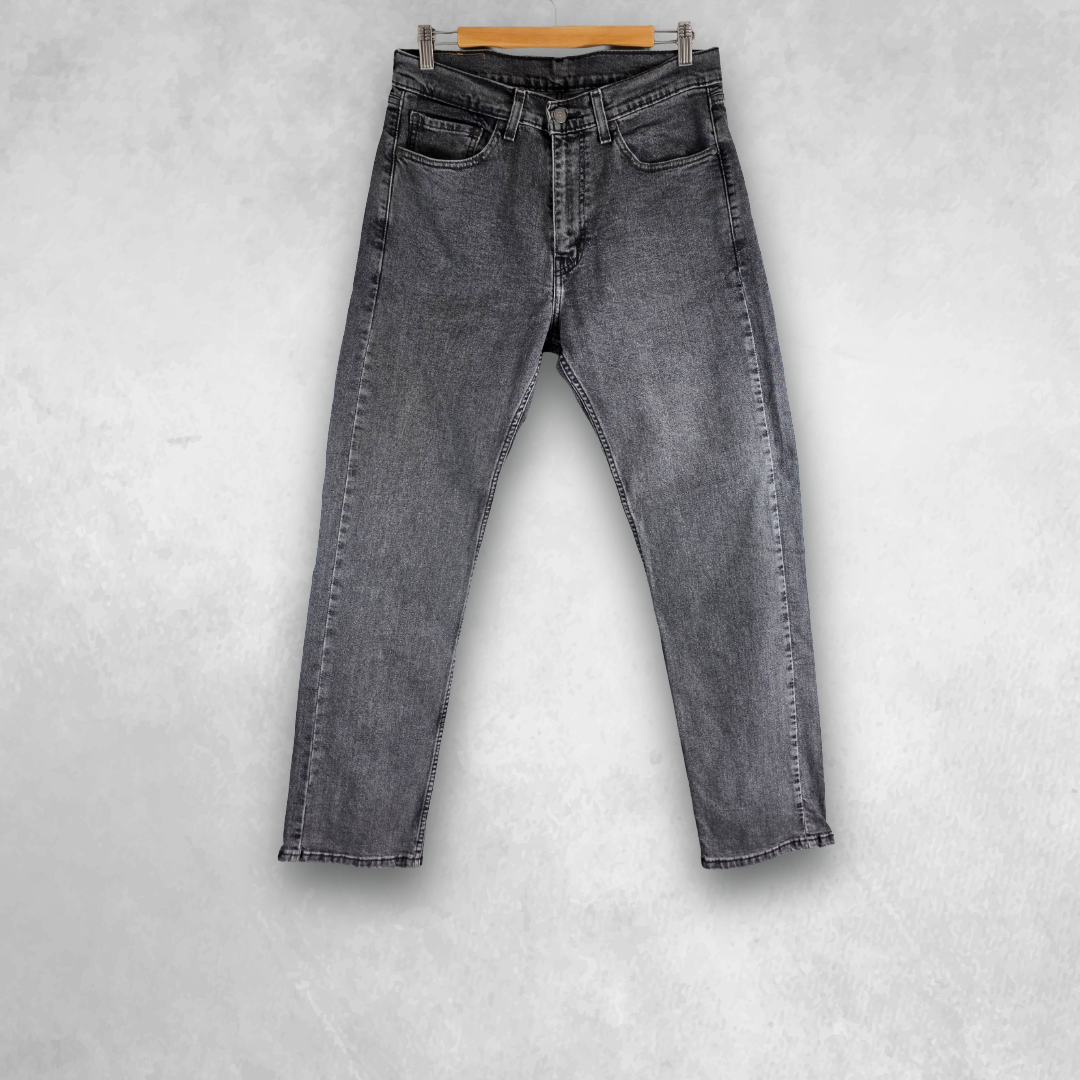 Levi’s 505 Straight Jeans Men’s W32 L32 Washed Black Denim Stretch Regular Fit