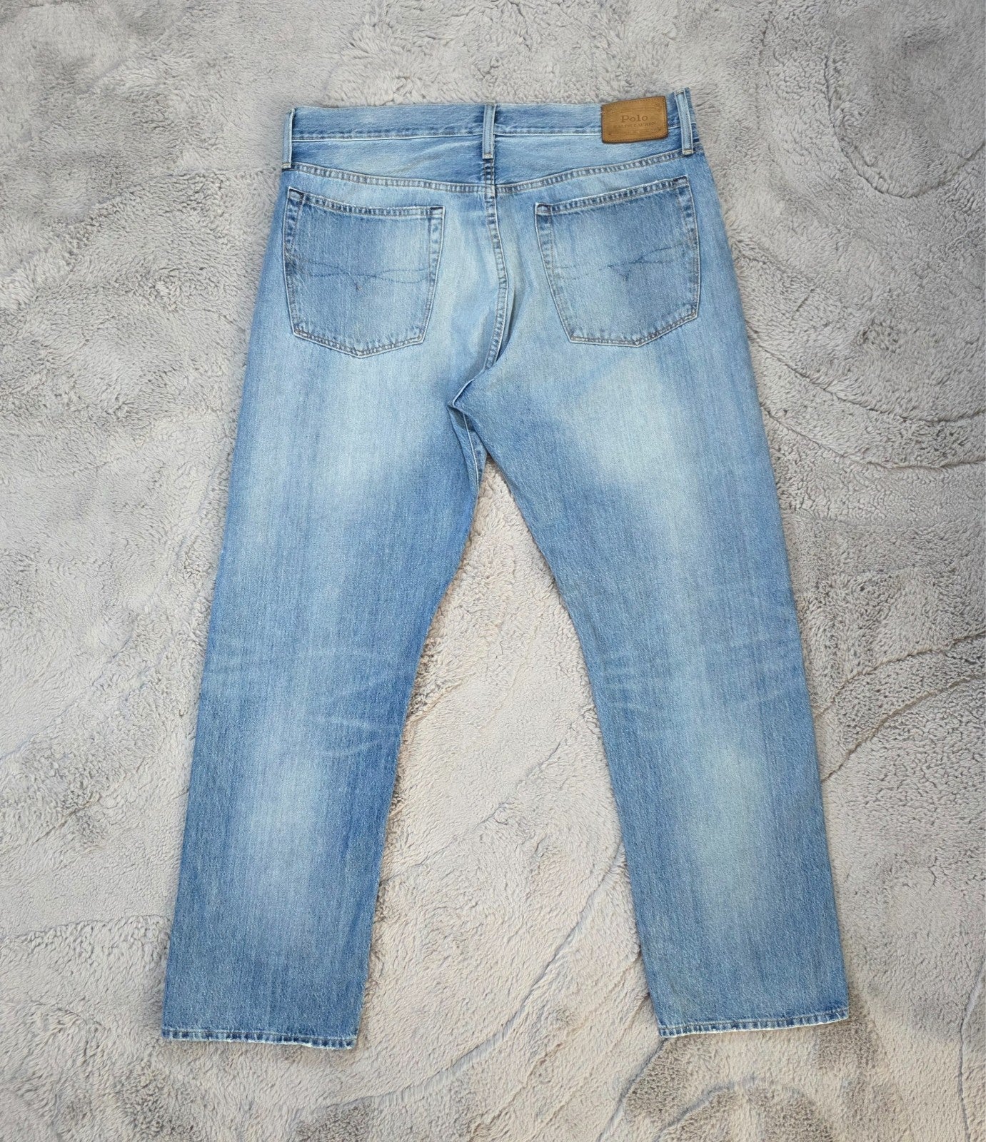 Polo Ralph Lauren Thompson Relaxed Jeans W36 L32 Light Wash Blue Denim