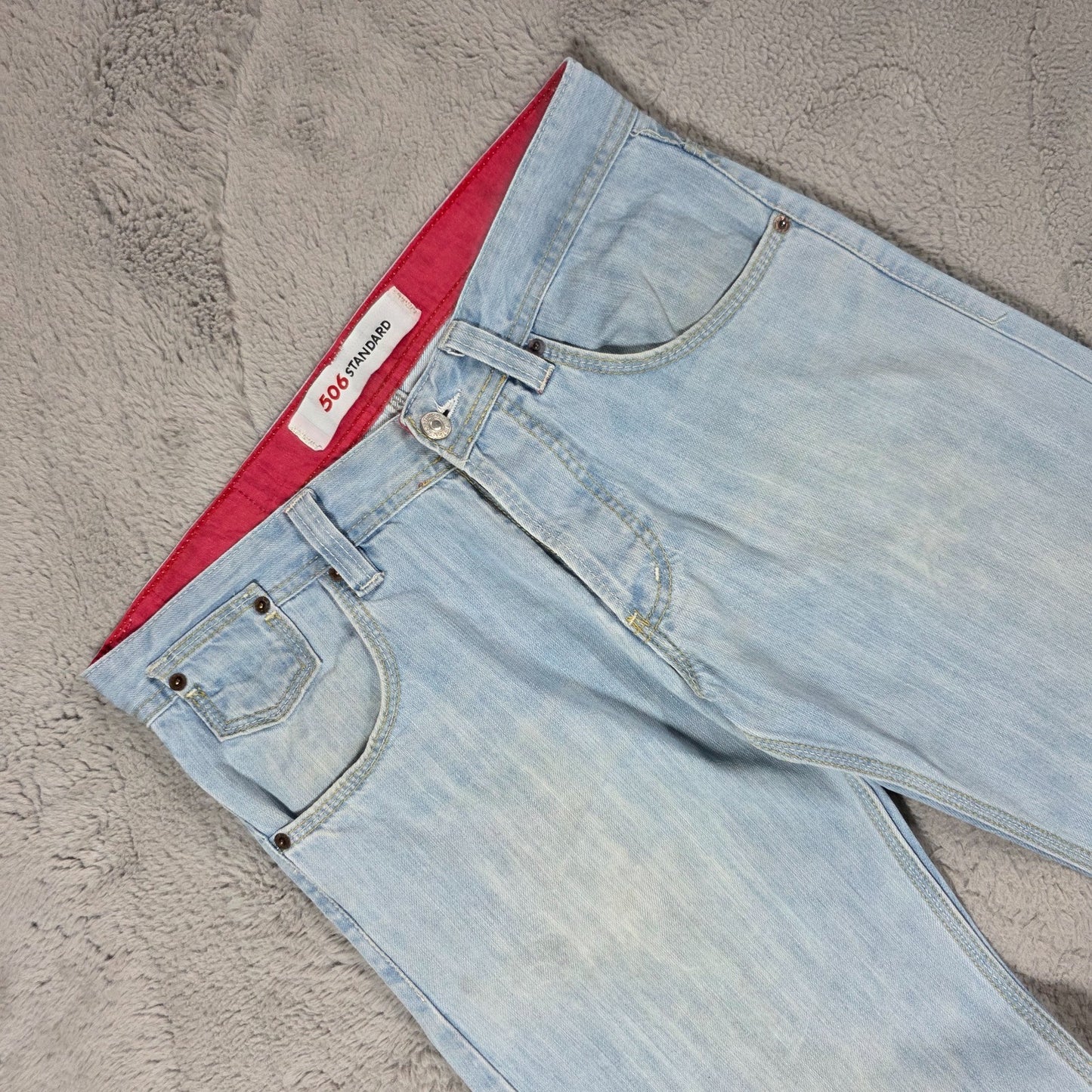 Levi’s 506 Vintage Mens Blue Jeans W29 L34 Fits W32 Made in USA Denim