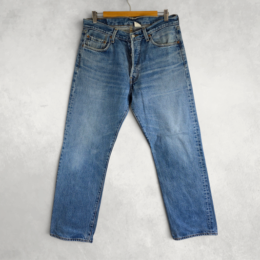 Levi’s 501 Jeans W32 (W34) L30 Blue Straight Leg Button Fly Vintage