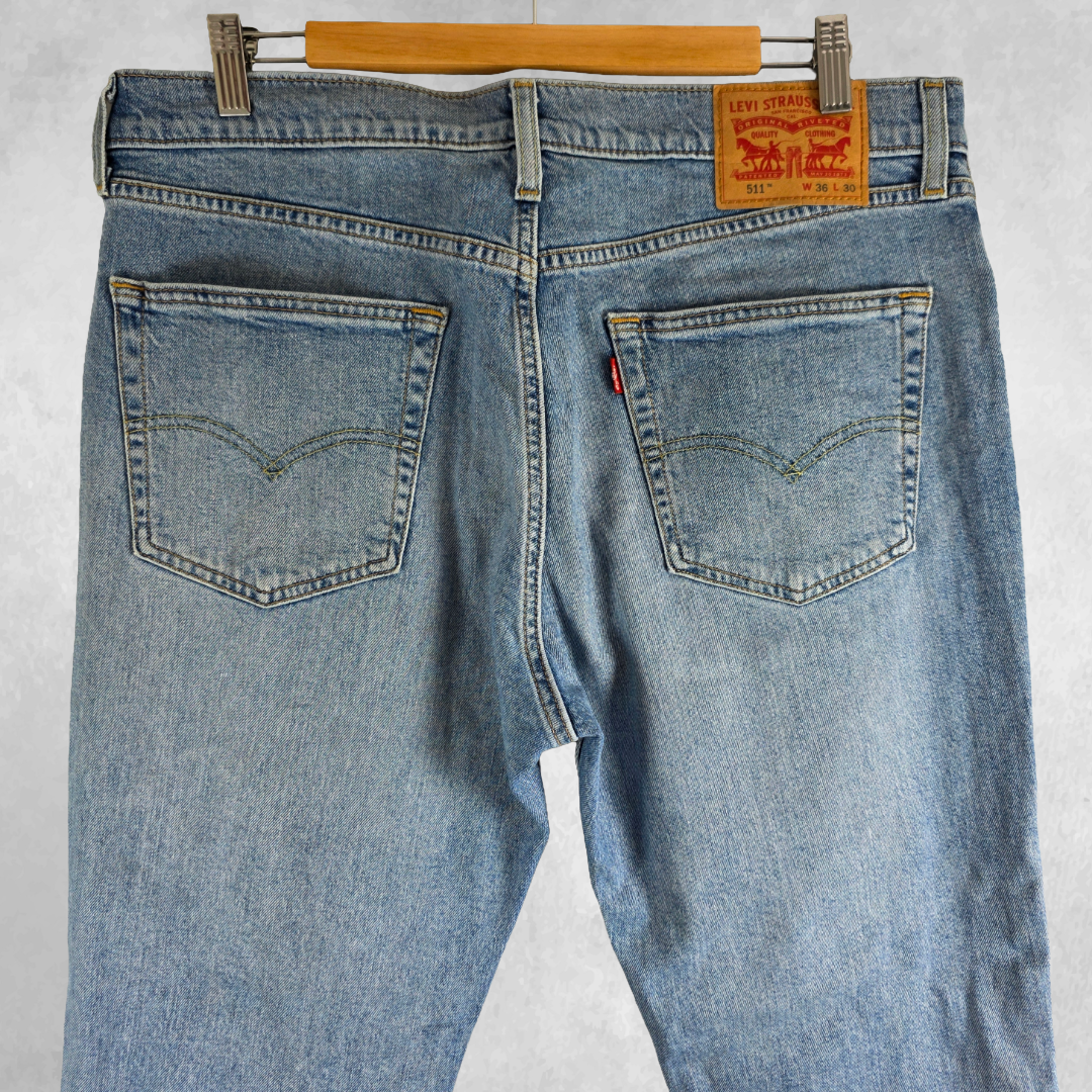 Levi’s 511 Slim Jeans W36 L30 Blue Stretch Denim Casual Streetwear Men’s