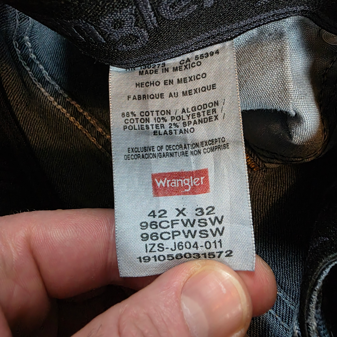 Wrangler Men’s Jeans W42 L31 Blue Relaxed Fit Elastic Waist Stretch Denim