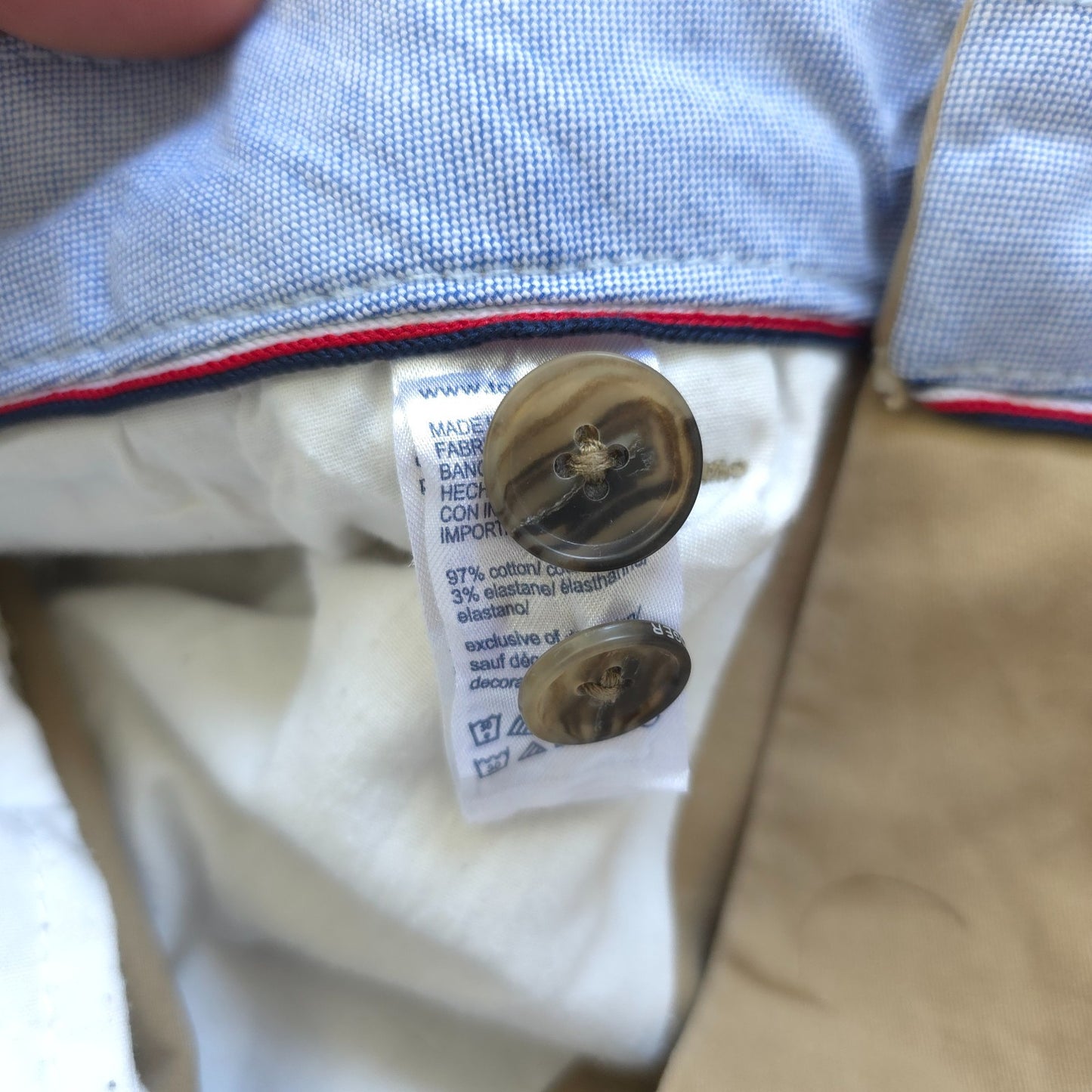 Tommy Hilfiger Chino Trousers W33 L31 Beige Smart Casual Preppy Stretch