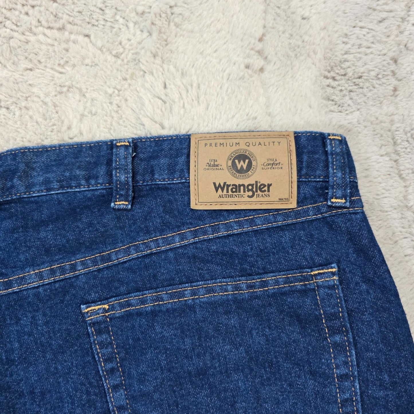 Wrangler Regular Fit Straight Leg Blue Jeans W40 L30 – Made in Mexico US Fabric