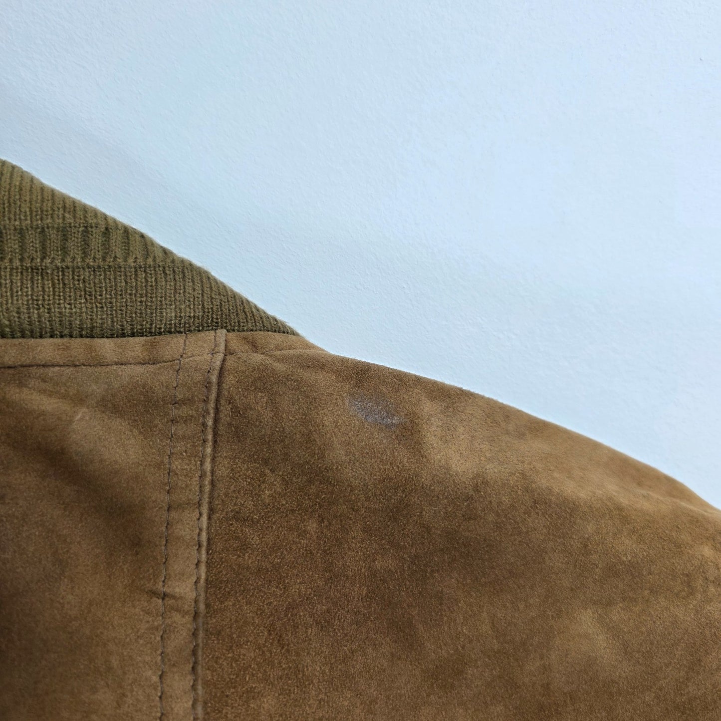 Vintage Rover & Lakes Suede Bomber Jacket Brown Mens L Germany Leather