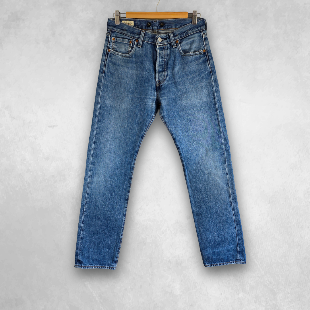 Levi’s 501 Jeans W29 L31 Blue Vintage Fade Button Fly Straight Leg Men’s