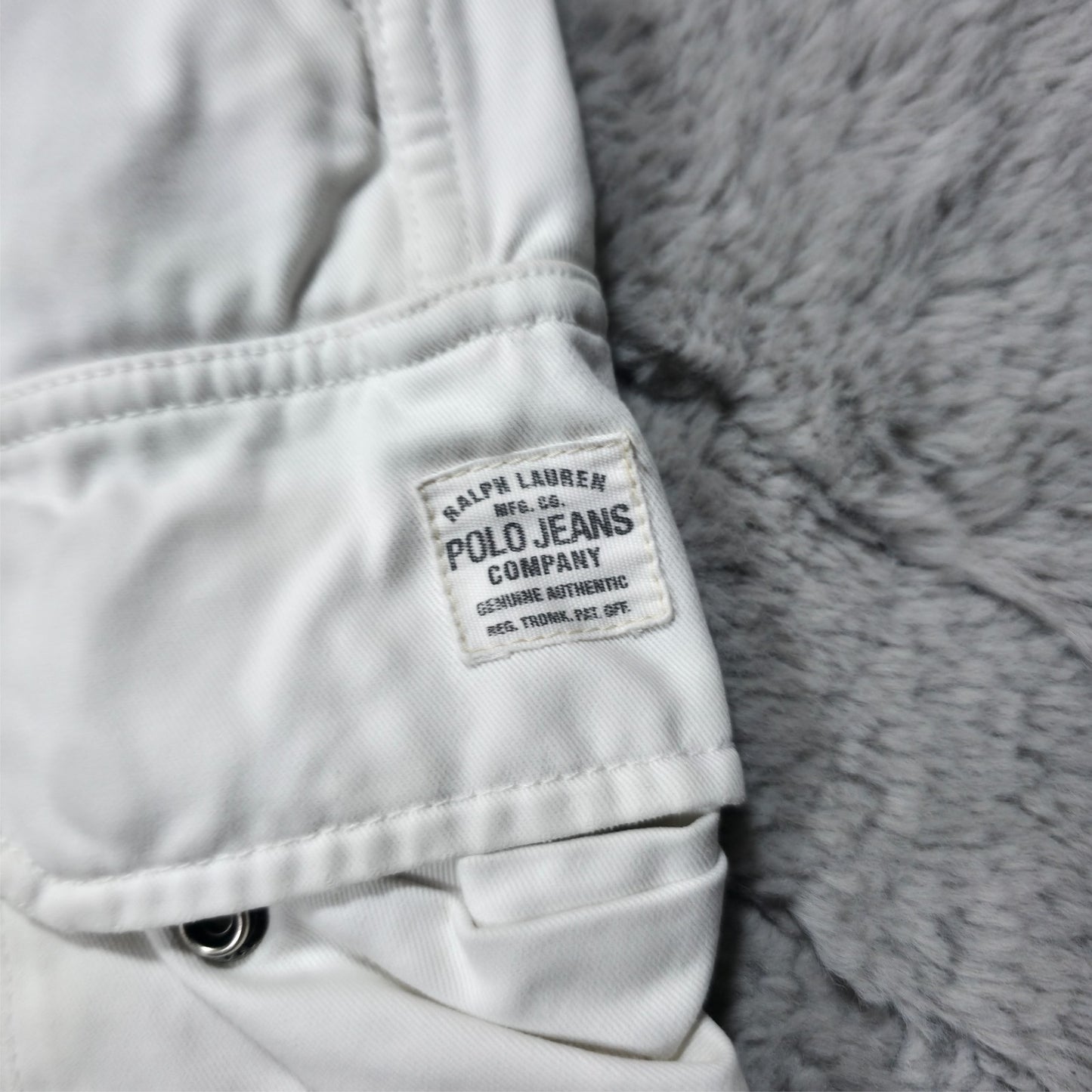 Polo Jeans Co. Ralph Lauren White Cargo Trousers W29 L26.5 Men’s – Y2K Style