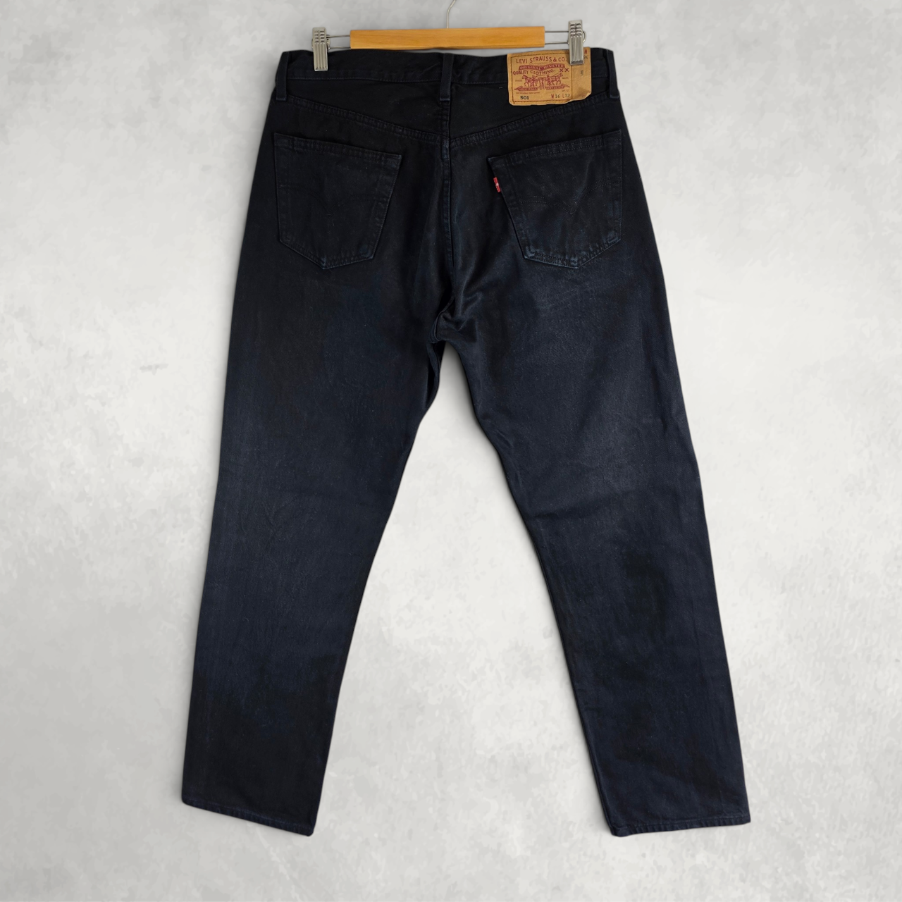 Levi’s 501 Jeans W34 (W36) L31 Black Straight Leg Button Fly Vintage