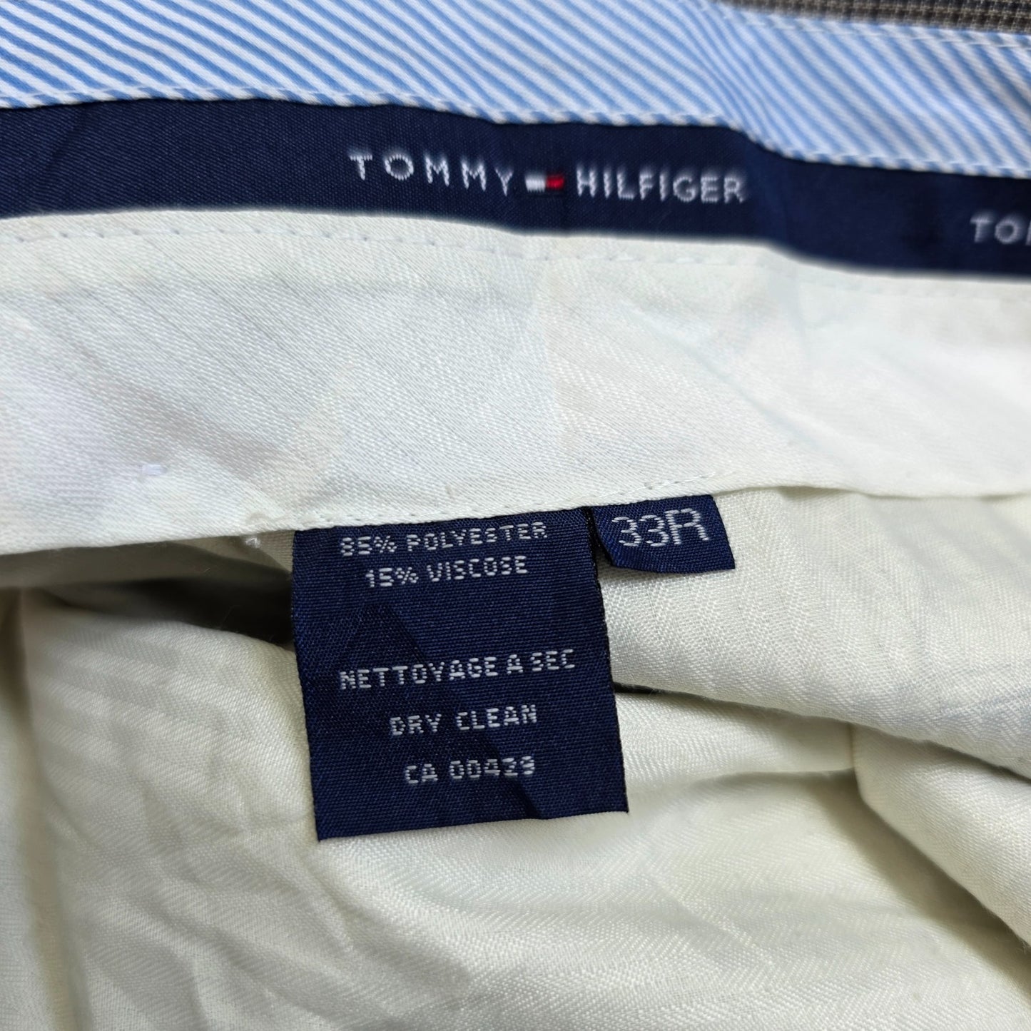 Tommy Hilfiger Dress Pants Mens W33 L32 Grey Tailored Smart Trousers Old Money