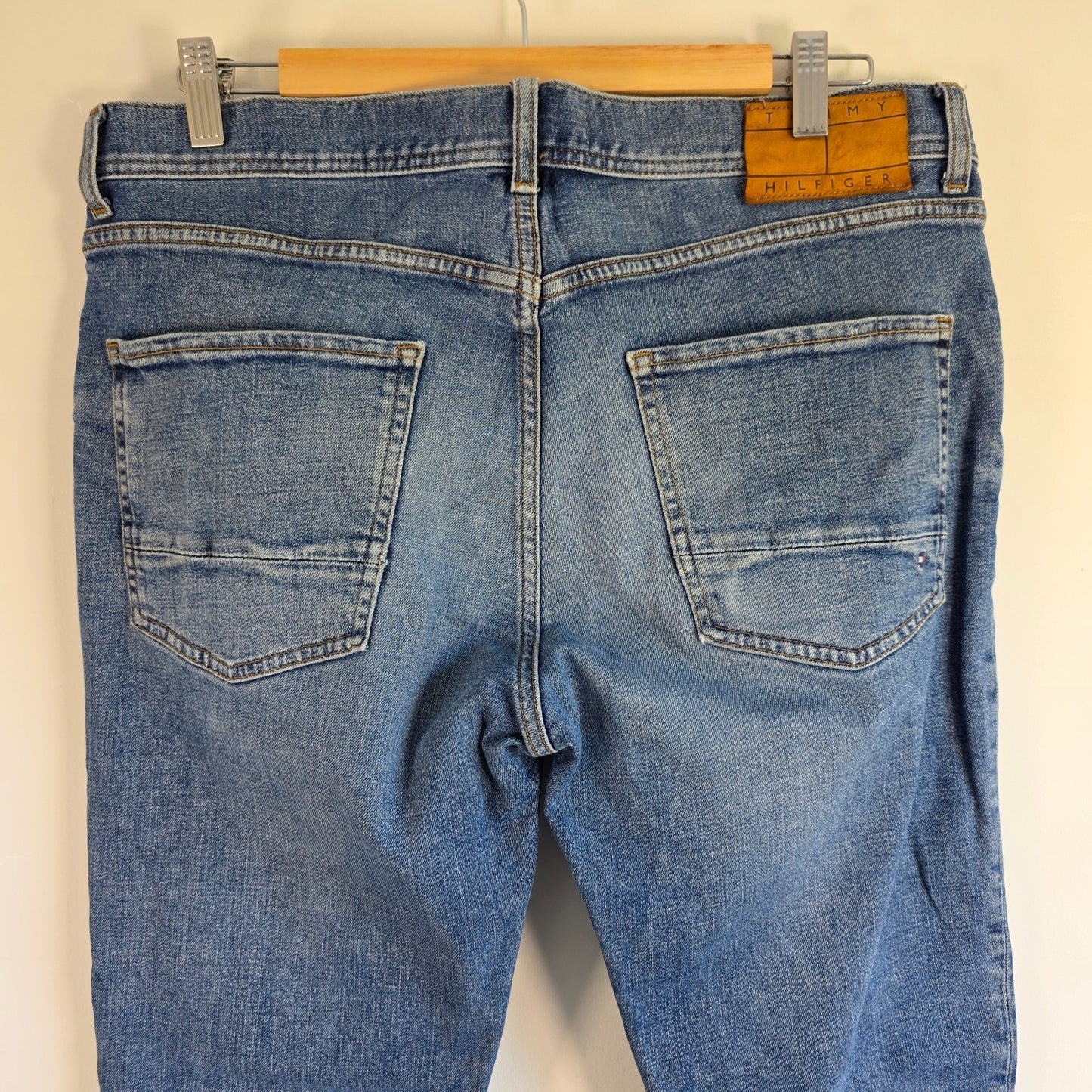 Tommy Hilfiger Denton Jeans W34 L32 Blue Straight Fit Stretch Men's Denim