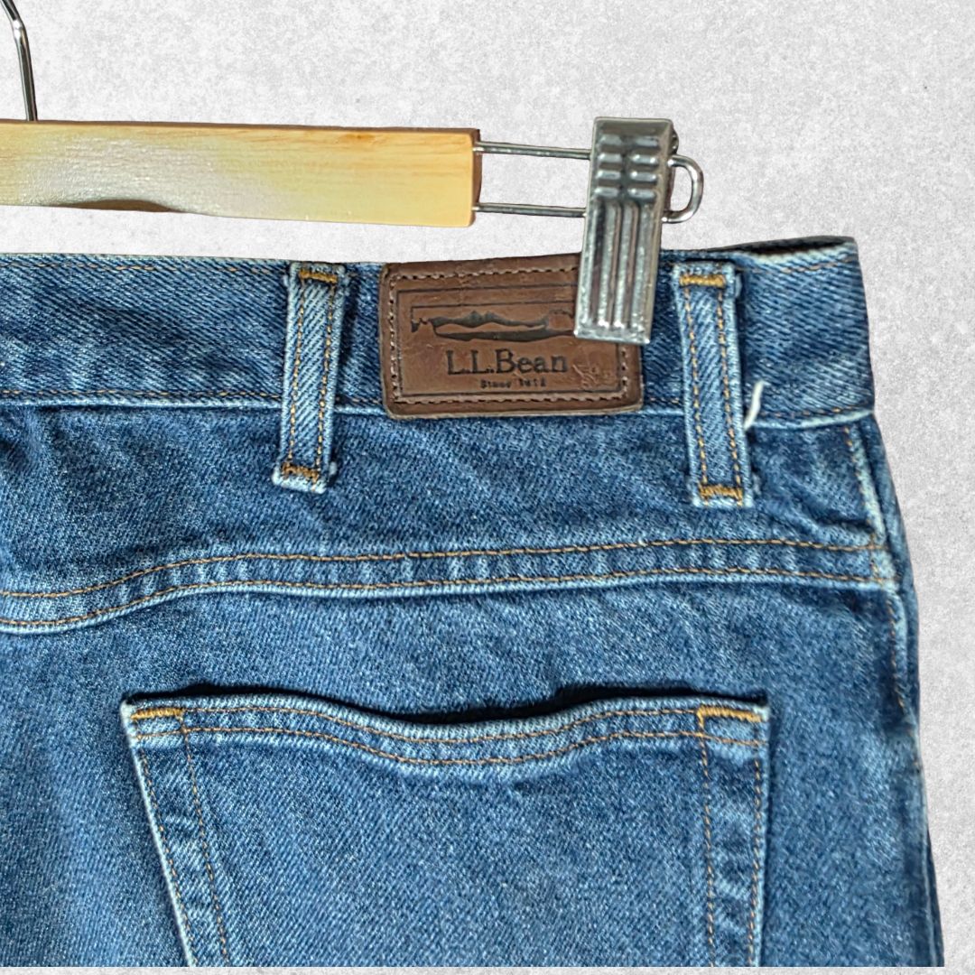 L.L.Bean Mens Jeans W33 L30 Blue Classic Fit Straight Leg Denim Cotton
