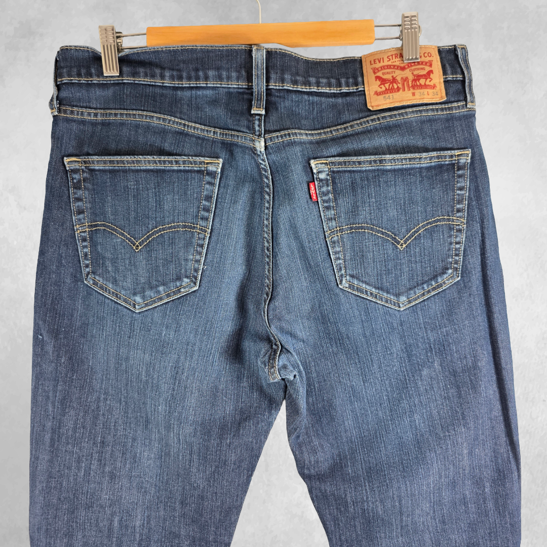 Levi’s 541 Athletic Fit Jeans Men’s W34 L33 Blue Denim Stretch (W34 L34 Tag)