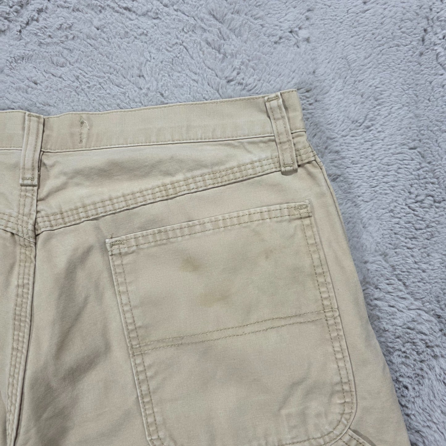 Wrangler Carpenter Trousers Beige Mens W33 L30 Straight Leg Lightweight Workwear