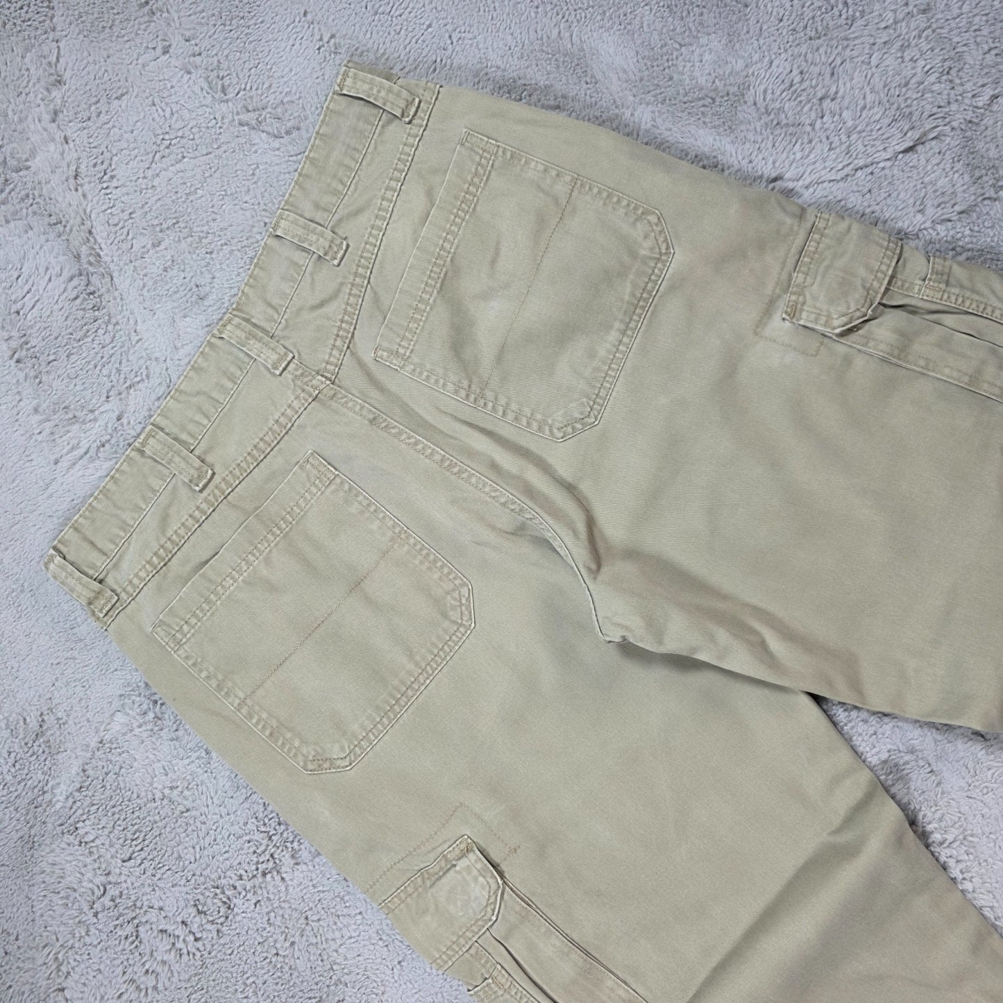 Wrangler Cargo Trousers Men’s Stone Beige Straight Fit W36 L34 100% Cotton