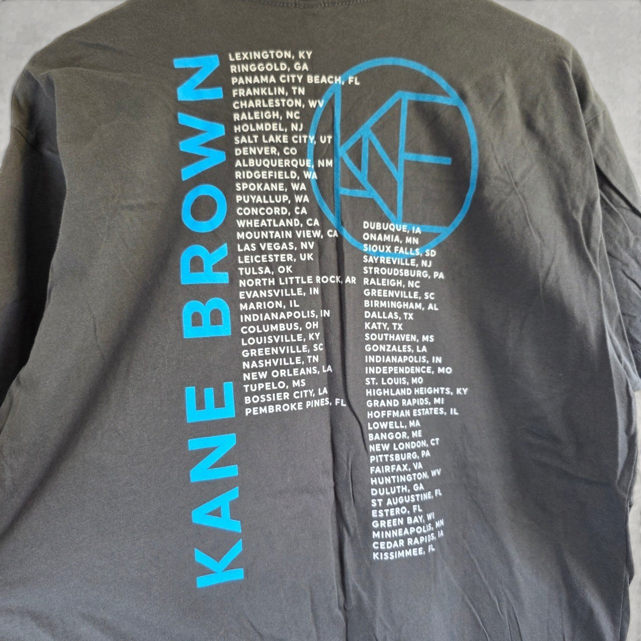 Kane Brown Graphic Tour T Shirt Grey XL Country Music Concert Tee