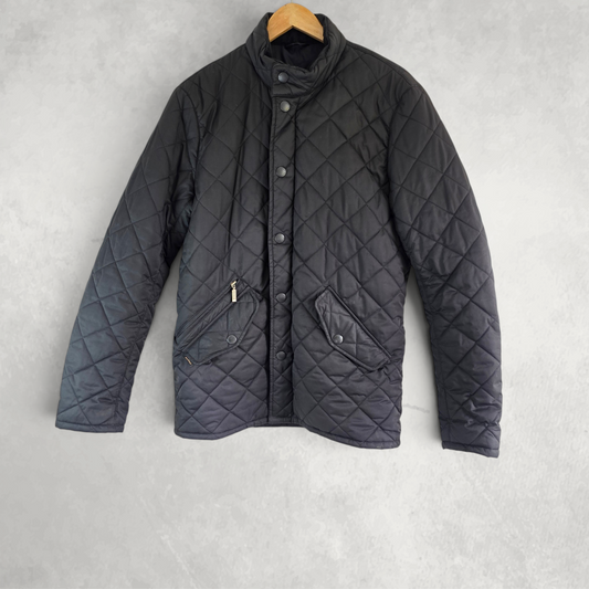 Barbour Matt Fulham Quilted Jacket Men’s Black XS Diamond Quilt Coat