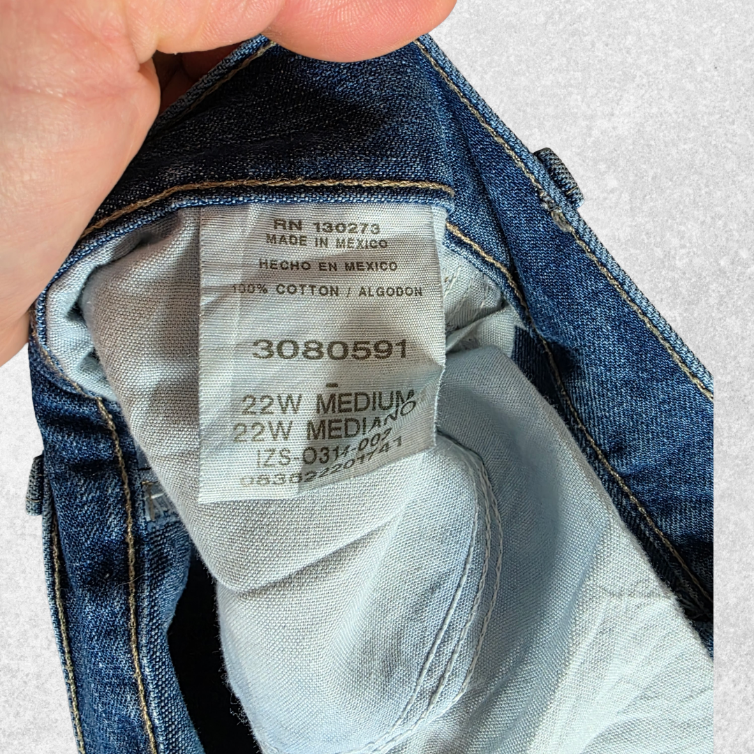 Lee Womens Jeans Blue Relaxed Fit High Rise W44 L31 Denim Plus Size 22W