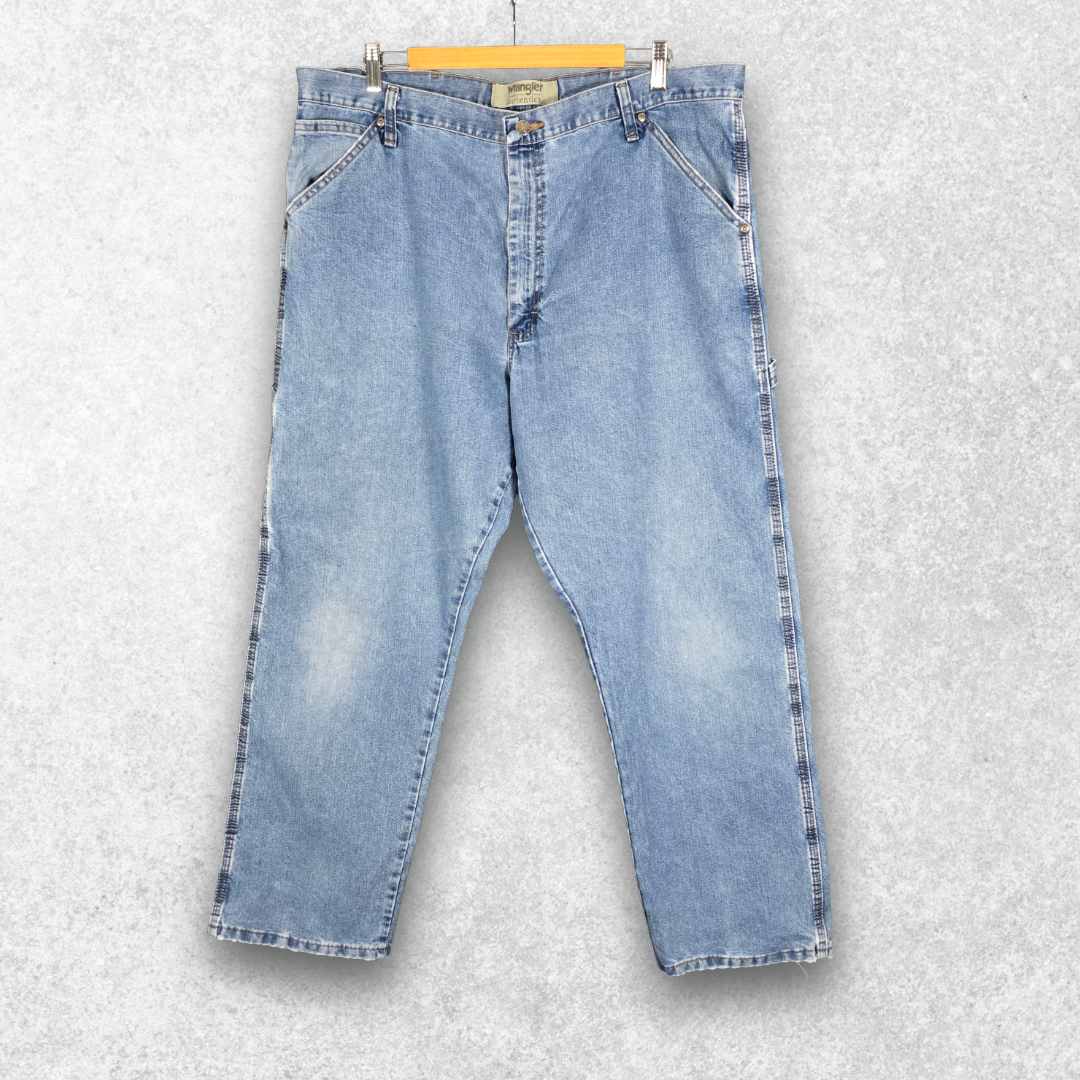 Wrangler Carpenter Jeans W40 L30 Relaxed Fit Blue Workwear Men’s