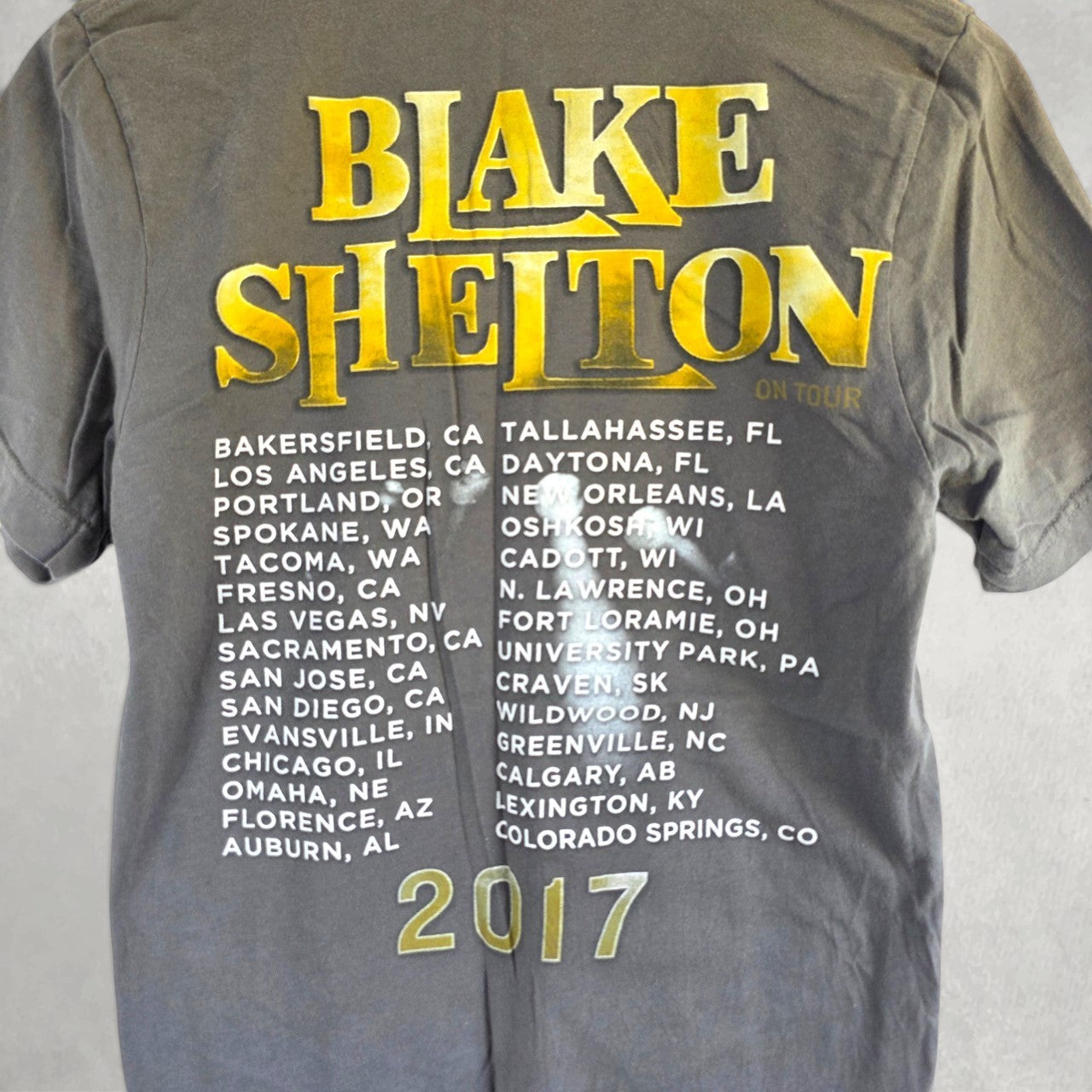 Blake Shelton 2017 Tour Graphic T Shirt Grey Small Country Music Tee