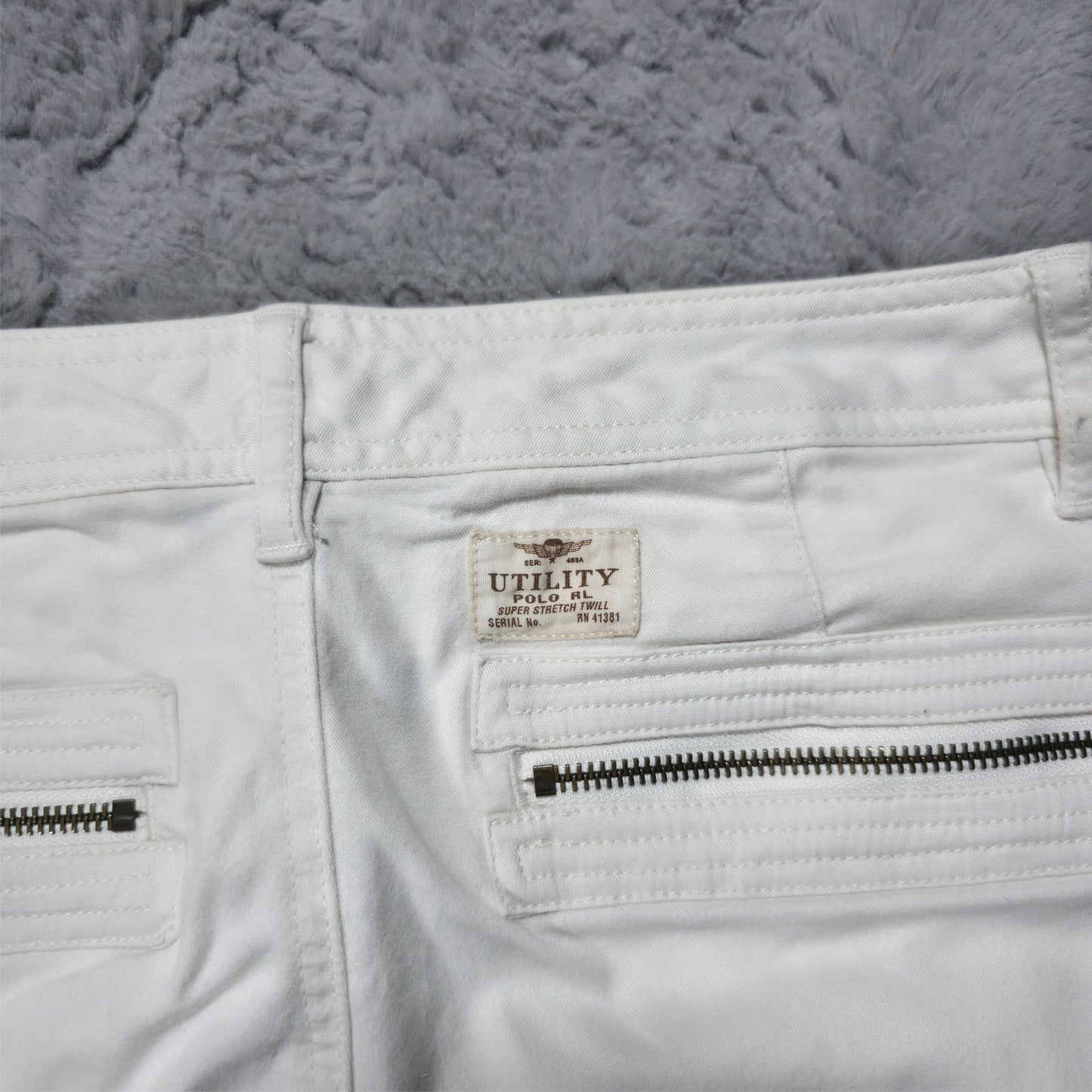 Polo Ralph Lauren Utility Cargo Trousers White Women’s US 8 UK 12 Stretch Twill