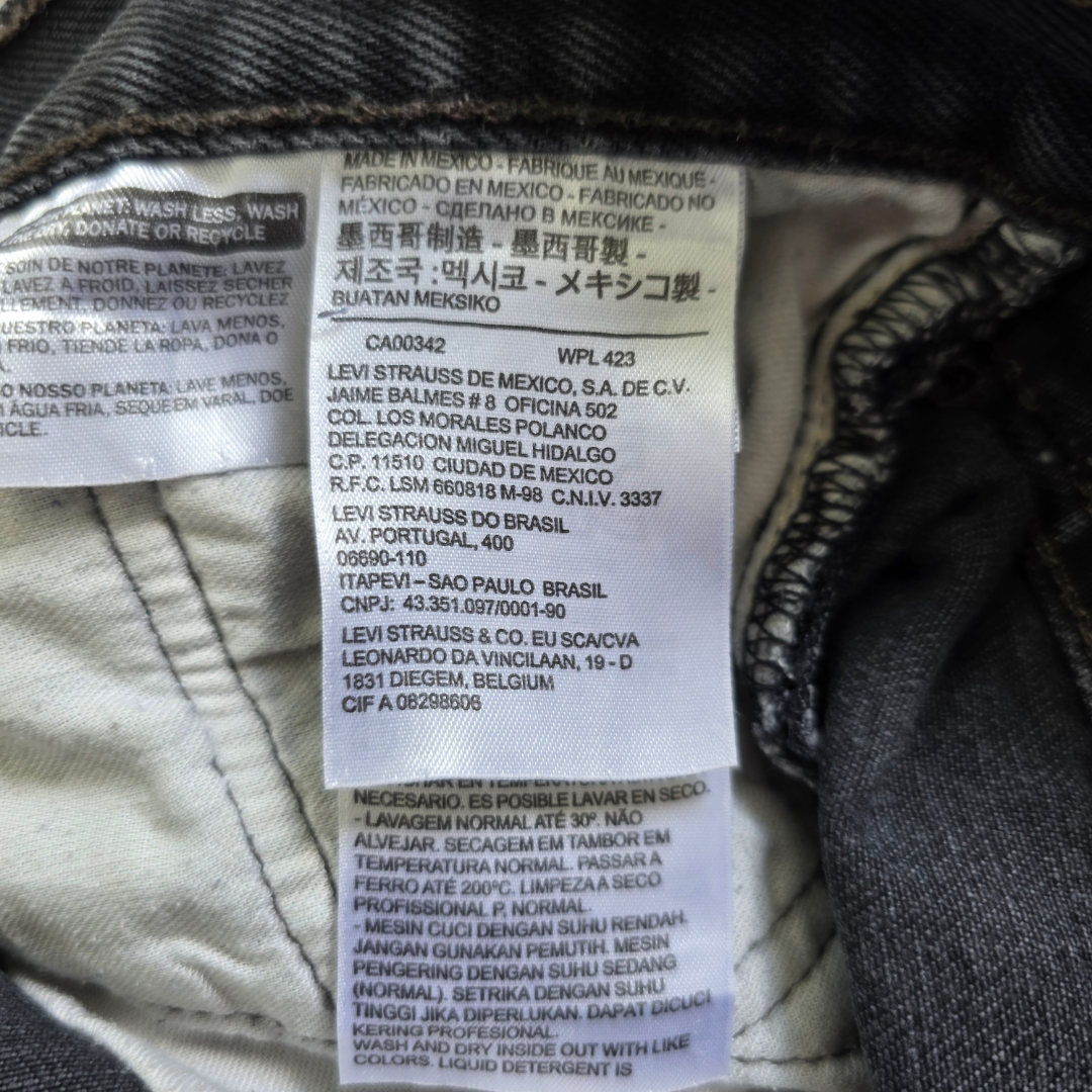 Levi’s 501 Jeans W30 L30 Black Vintage Y2K Straight Fit Button Fly Faded
