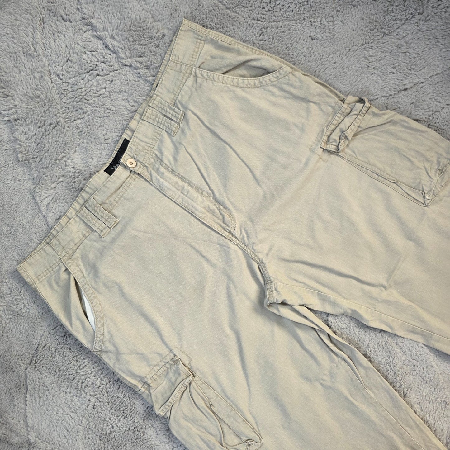 Beverly Hills Polo Club Cargo Trousers Beige W42 L30 Men’s Cotton Utility