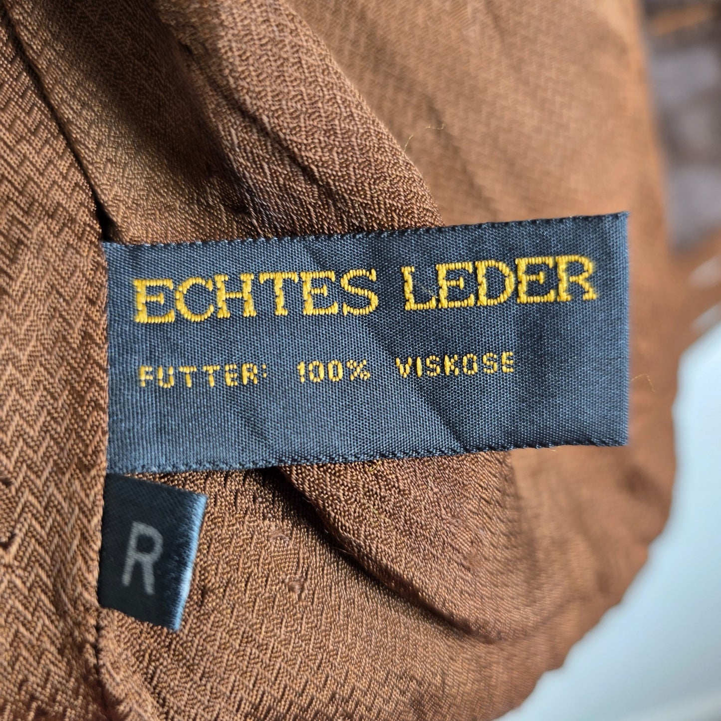 Vintage Suede Bomber Jacket Brown Mens L Germany Leather Classic Ribbed