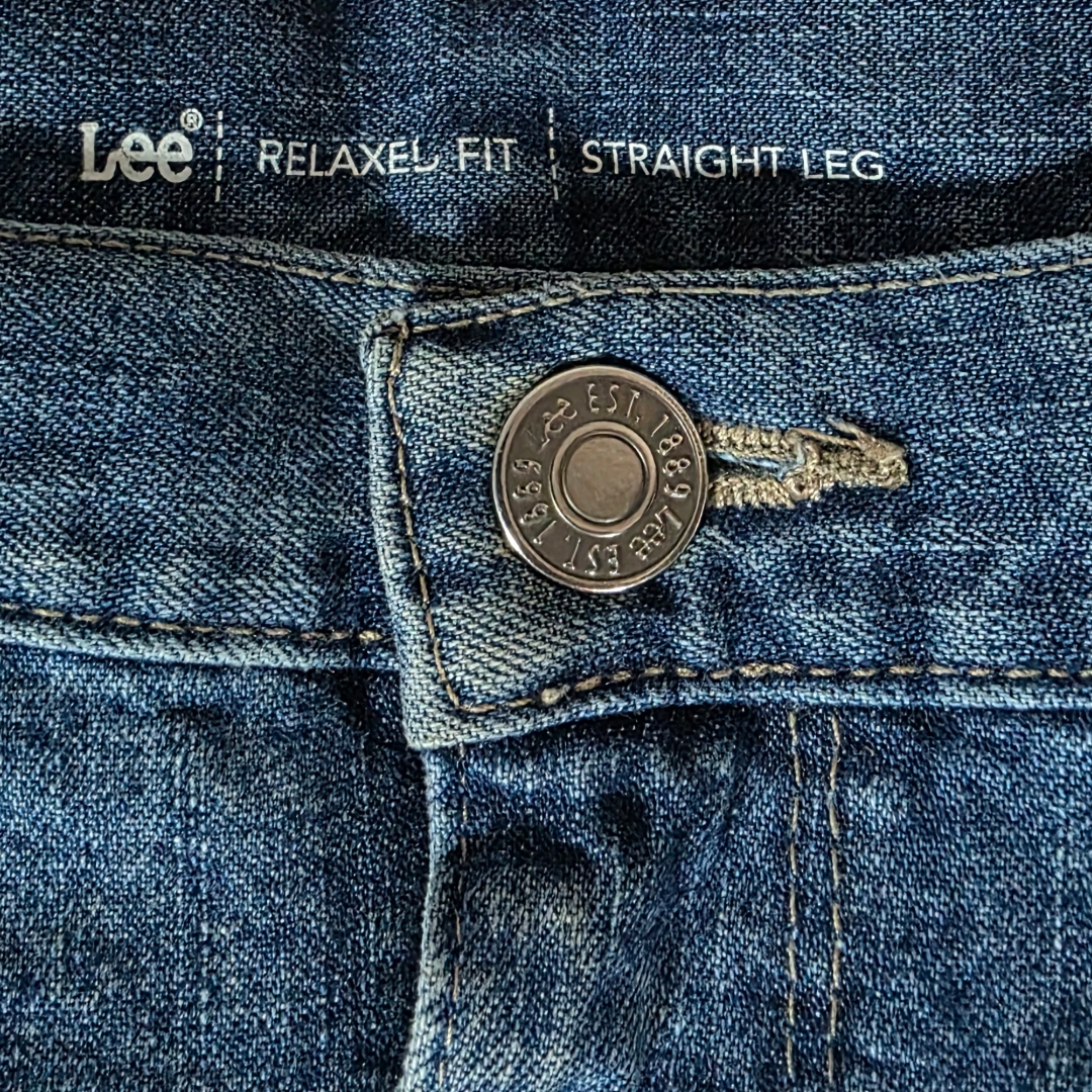 Lee Womens Jeans Blue Relaxed Fit High Rise W44 L31 Denim Plus Size 22W