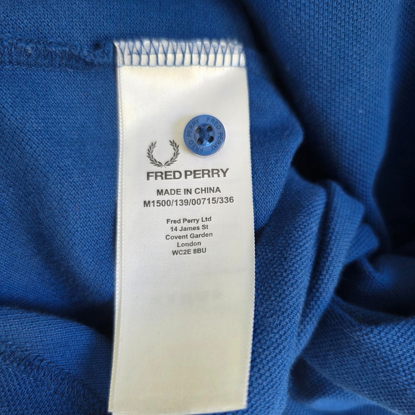 Fred Perry Twin Tipped Polo Shirt Blue Cotton Mod Casual Men’s Medium M